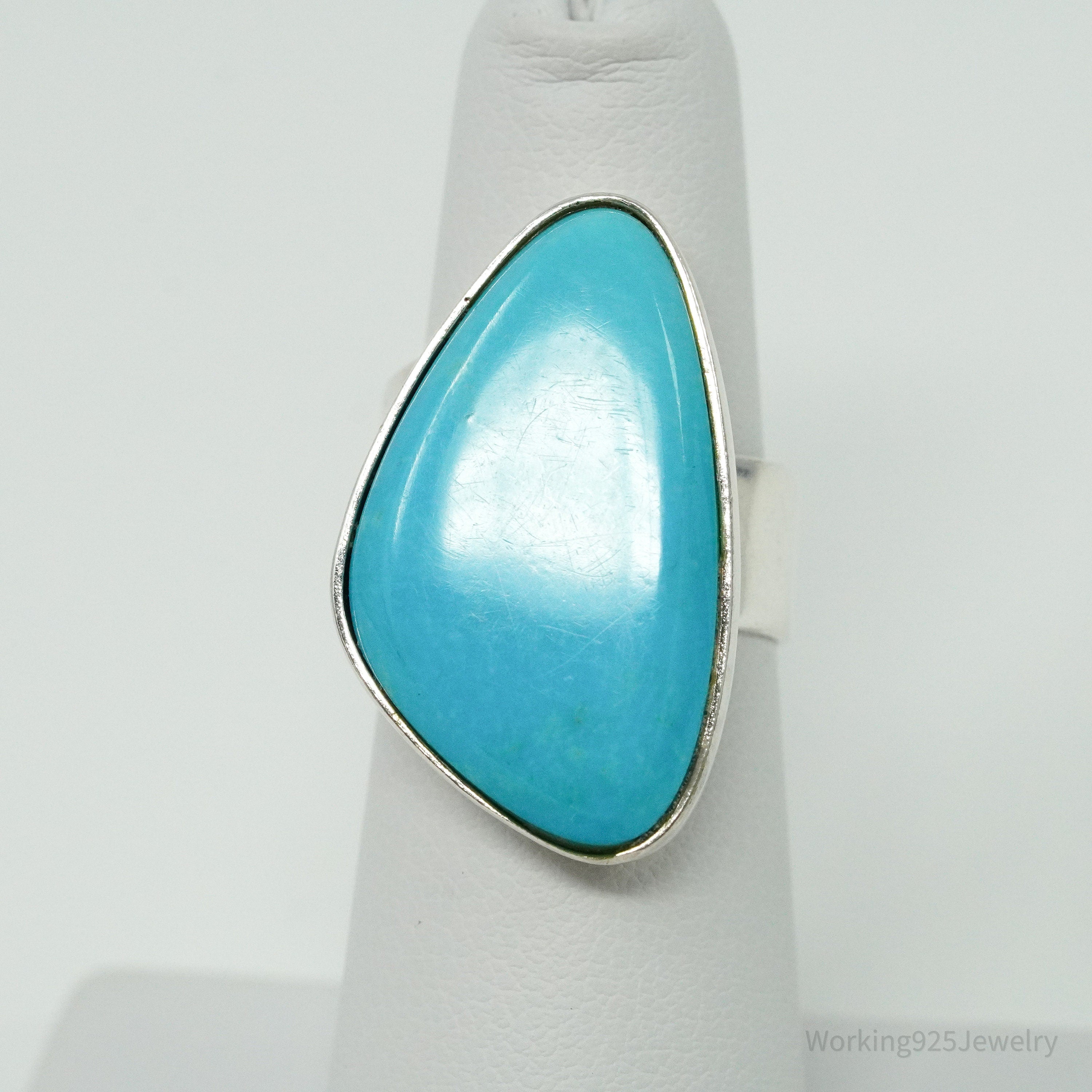 Vintage Designer Desert Rose Trading DTR Turquoise Sterling Silver Ring - 6