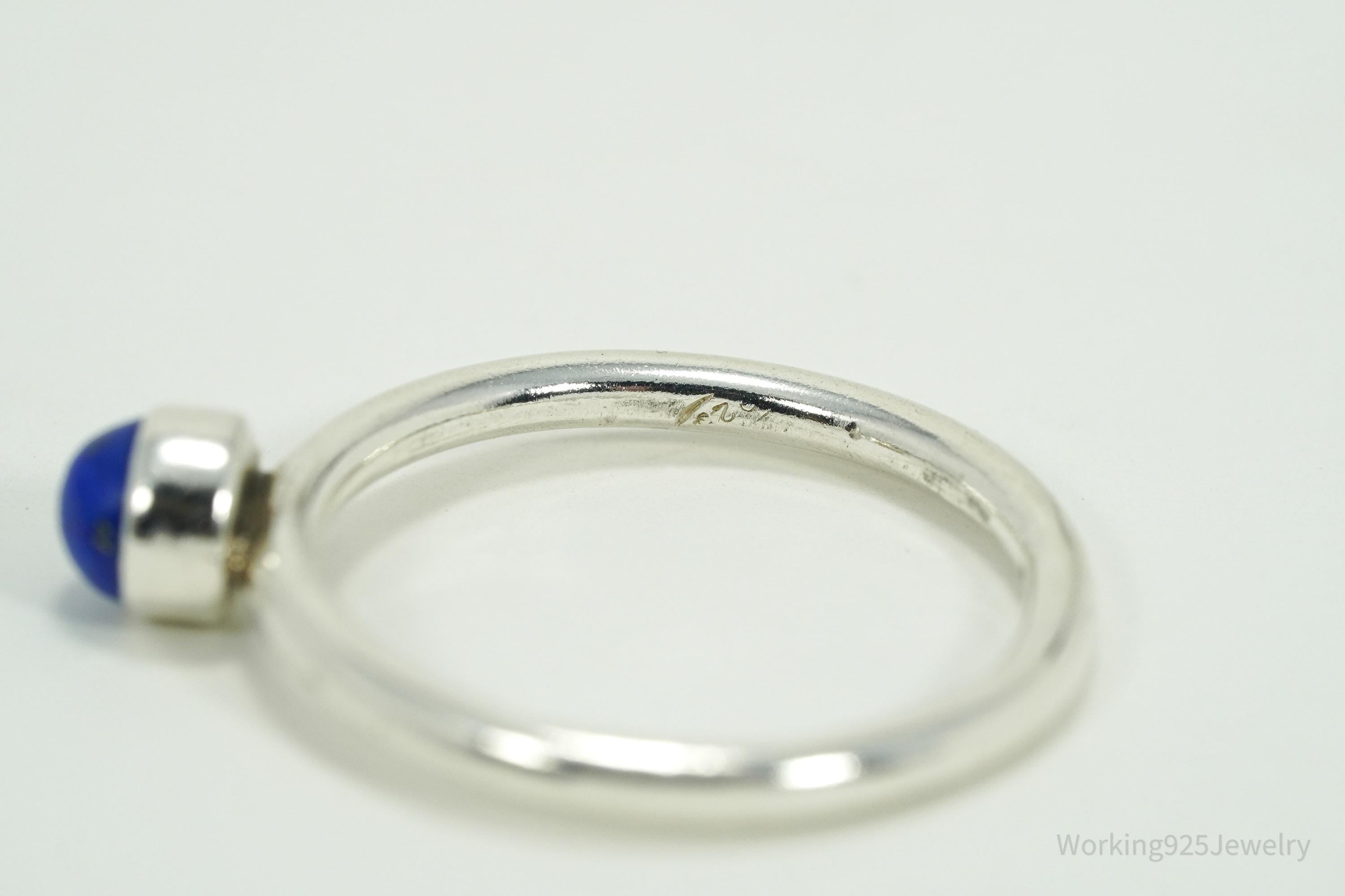 Vintage Lapis Lazuli Sterling Silver Ring - Size 8