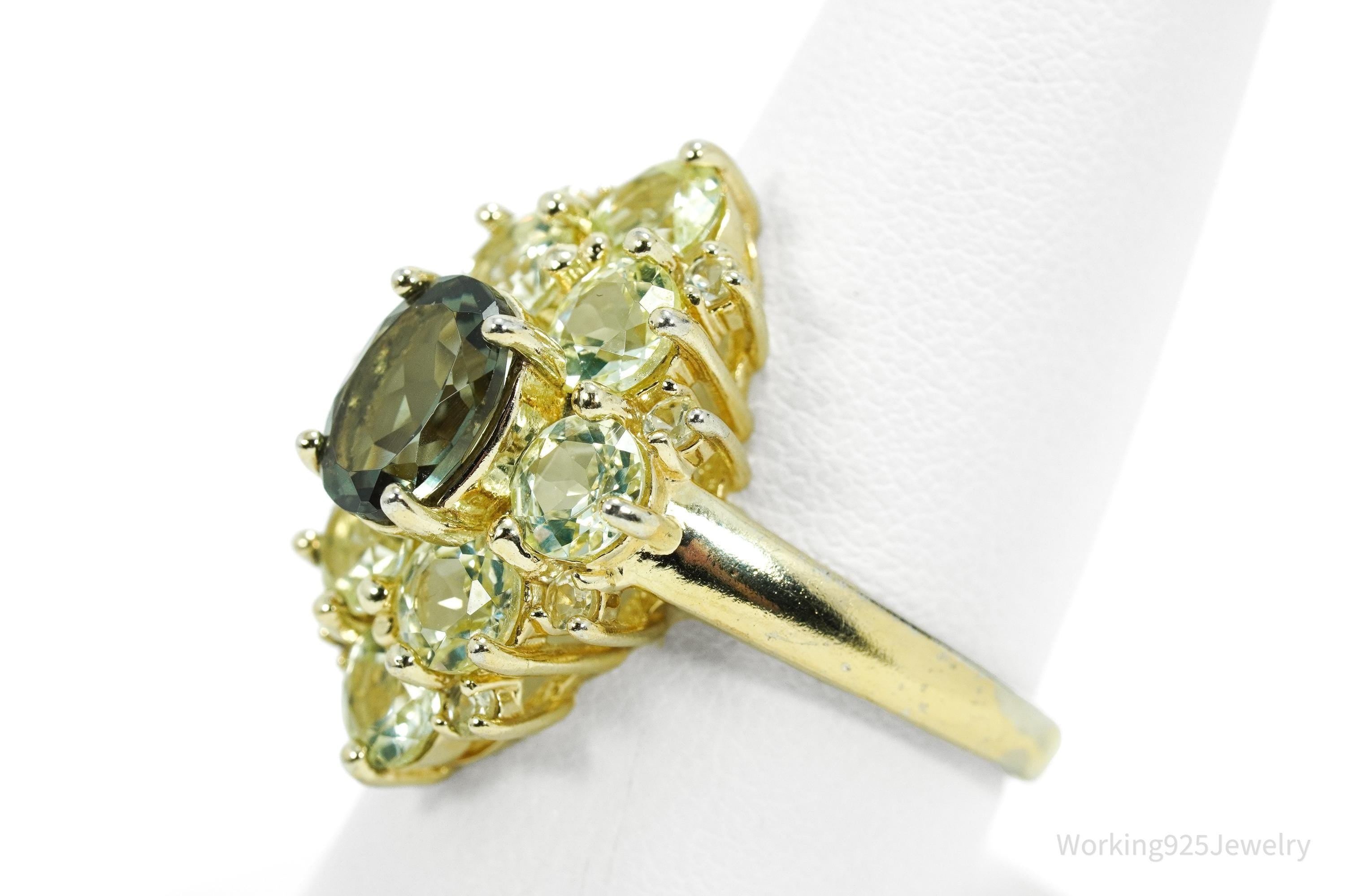 Designer Ross Simons Green Spinel Gold Over Sterling Silver Ring - Size 9
