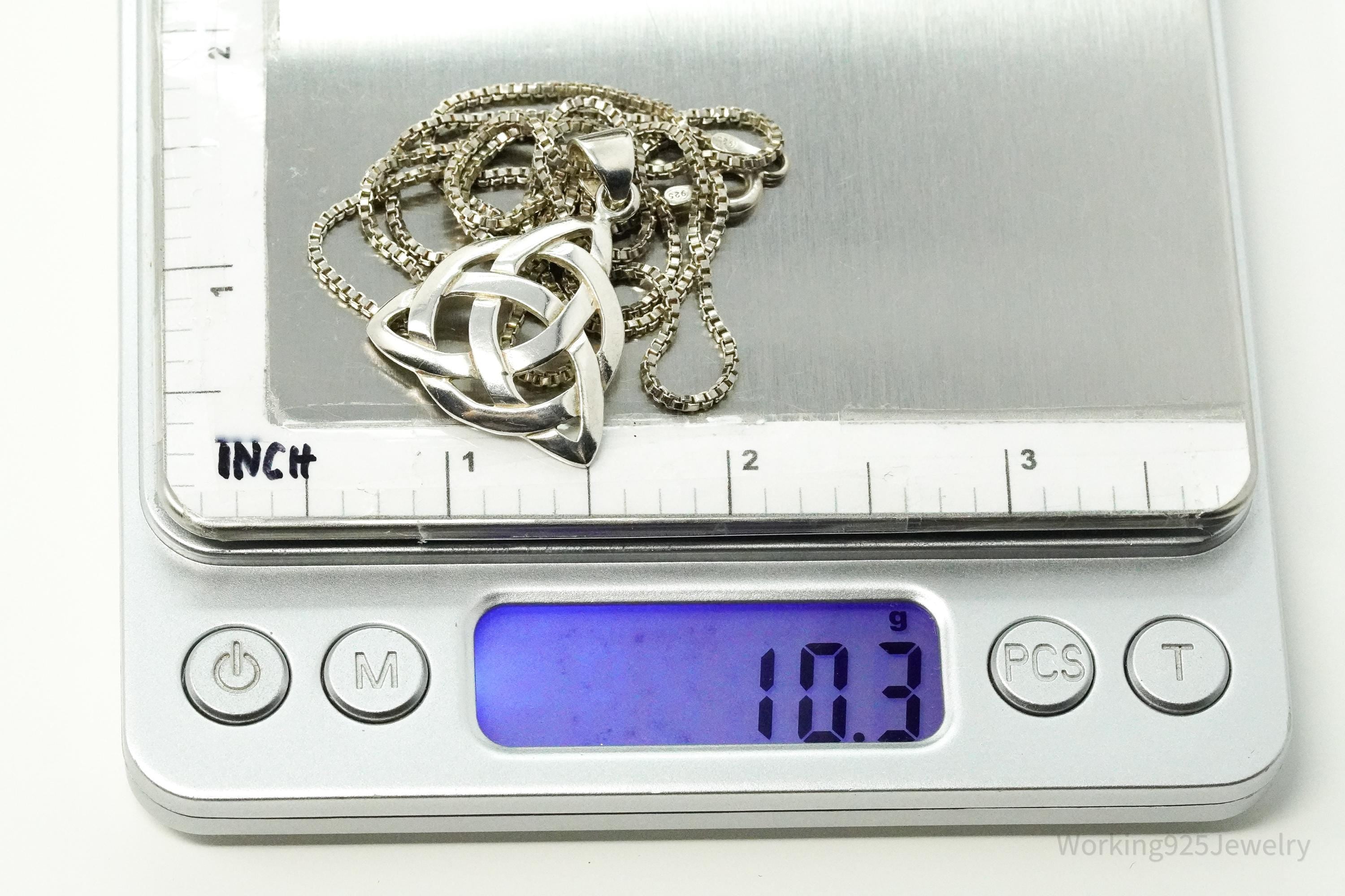 Vintage Celtic Knot Sterling Silver Necklace 24"