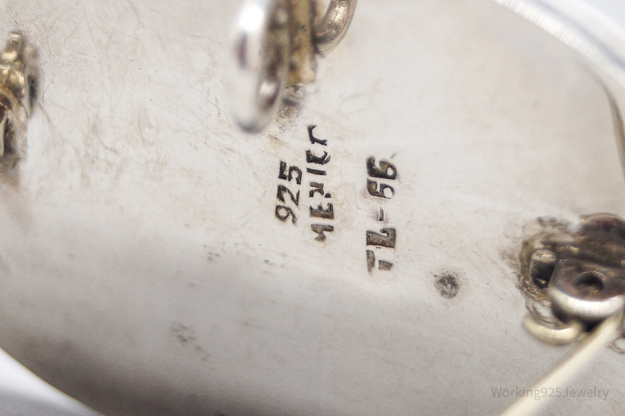 Large Vintage Mexican Paua Abalone Shell Sterling Silver Brooch Pin Pendant