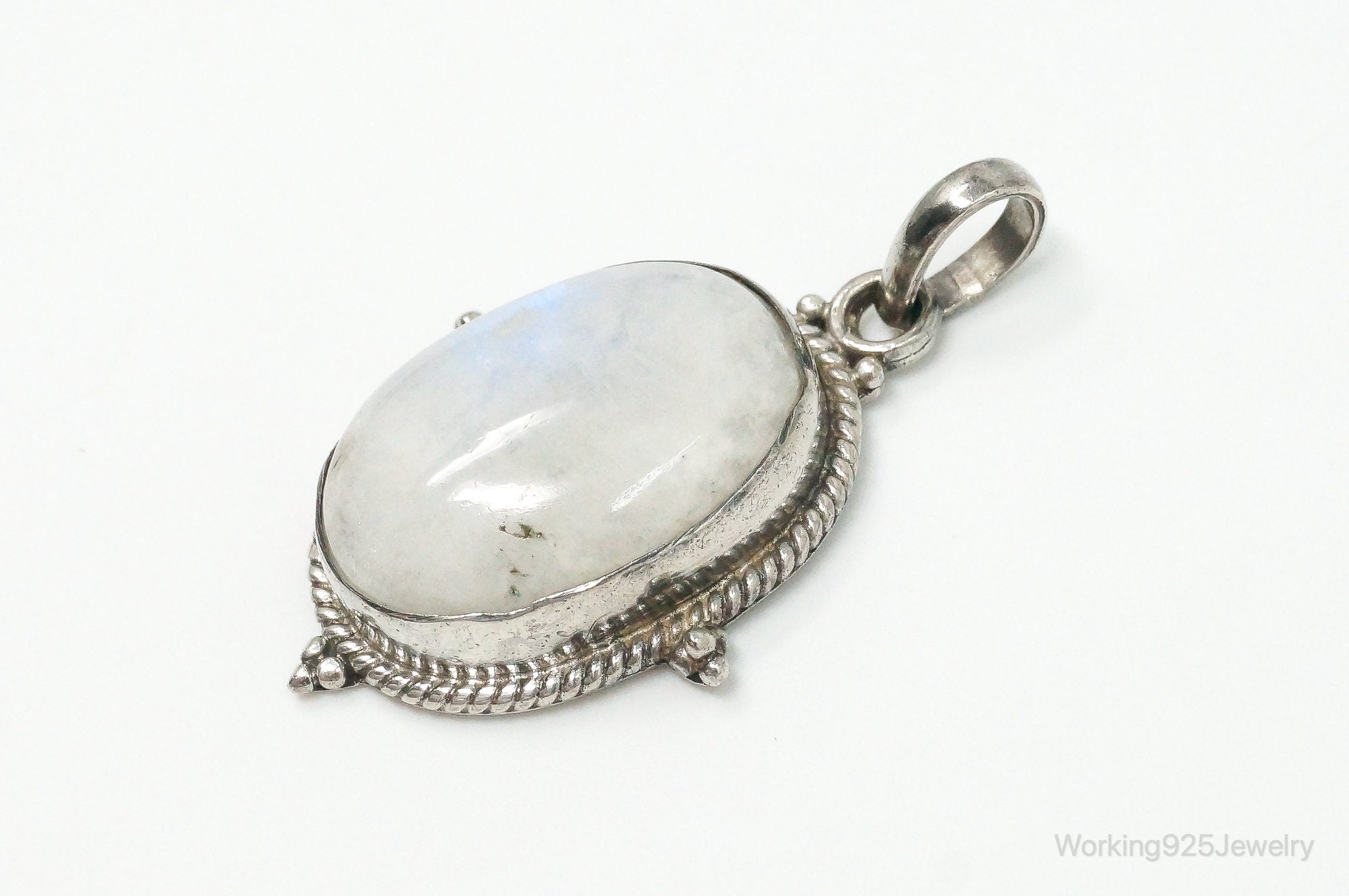 Vintage Moonstone Sterling Silver Southwestern Necklace Pendant