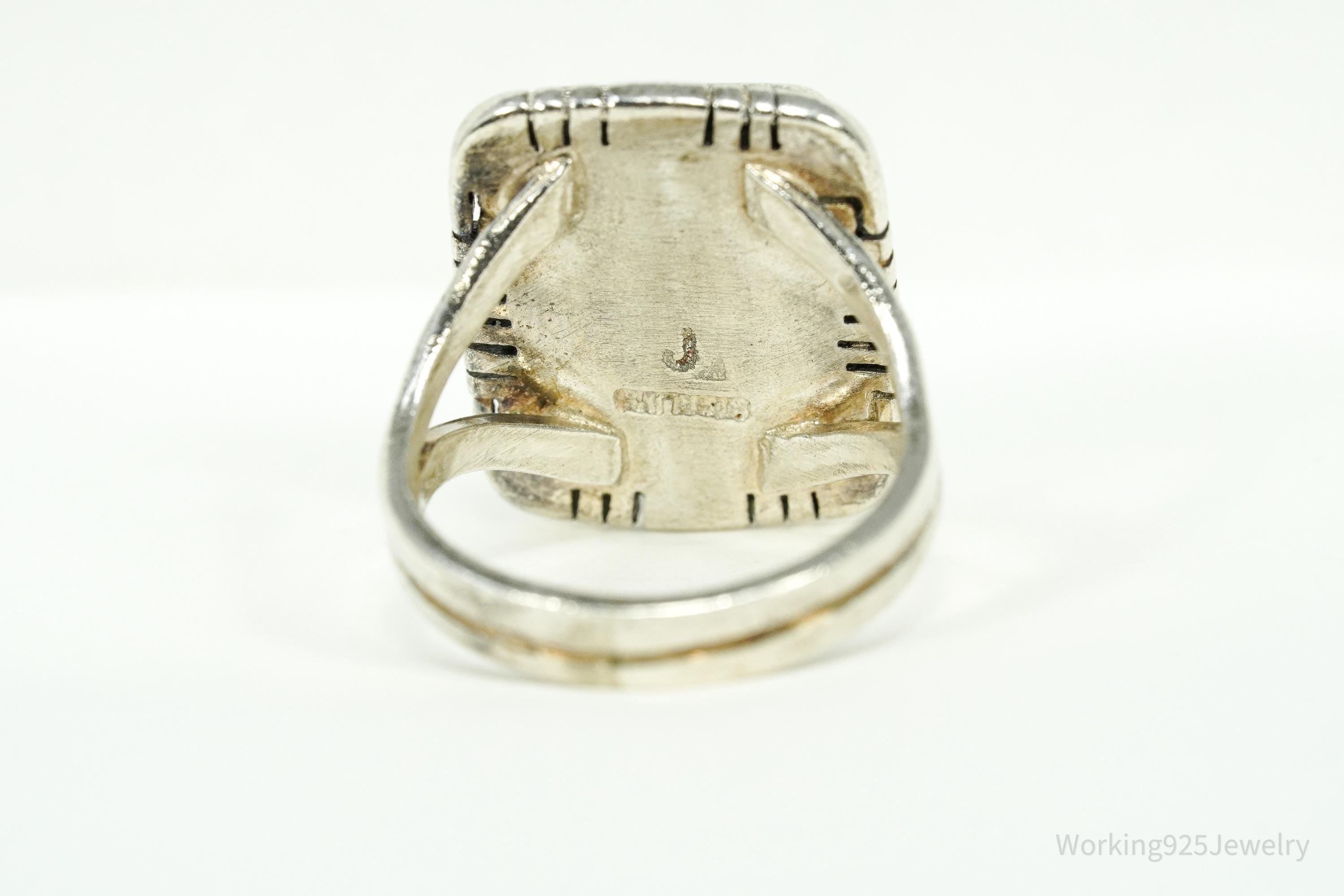 Vintage Native American Turquoise Sterling Silver Ring - Size 6