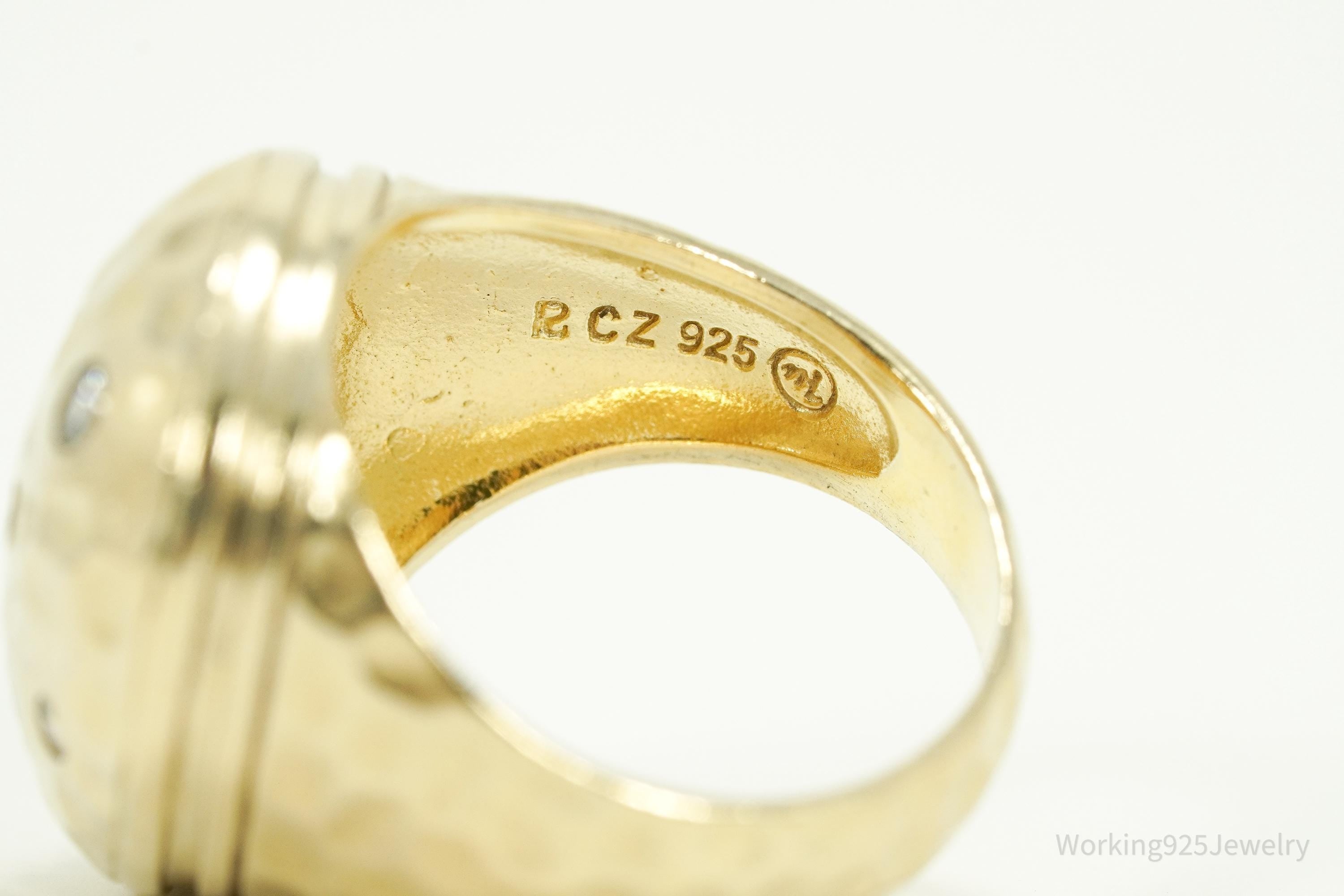 VTG Ross Simons Cubic Zirconia Gold Over Sterling Silver Ring Size 7.25