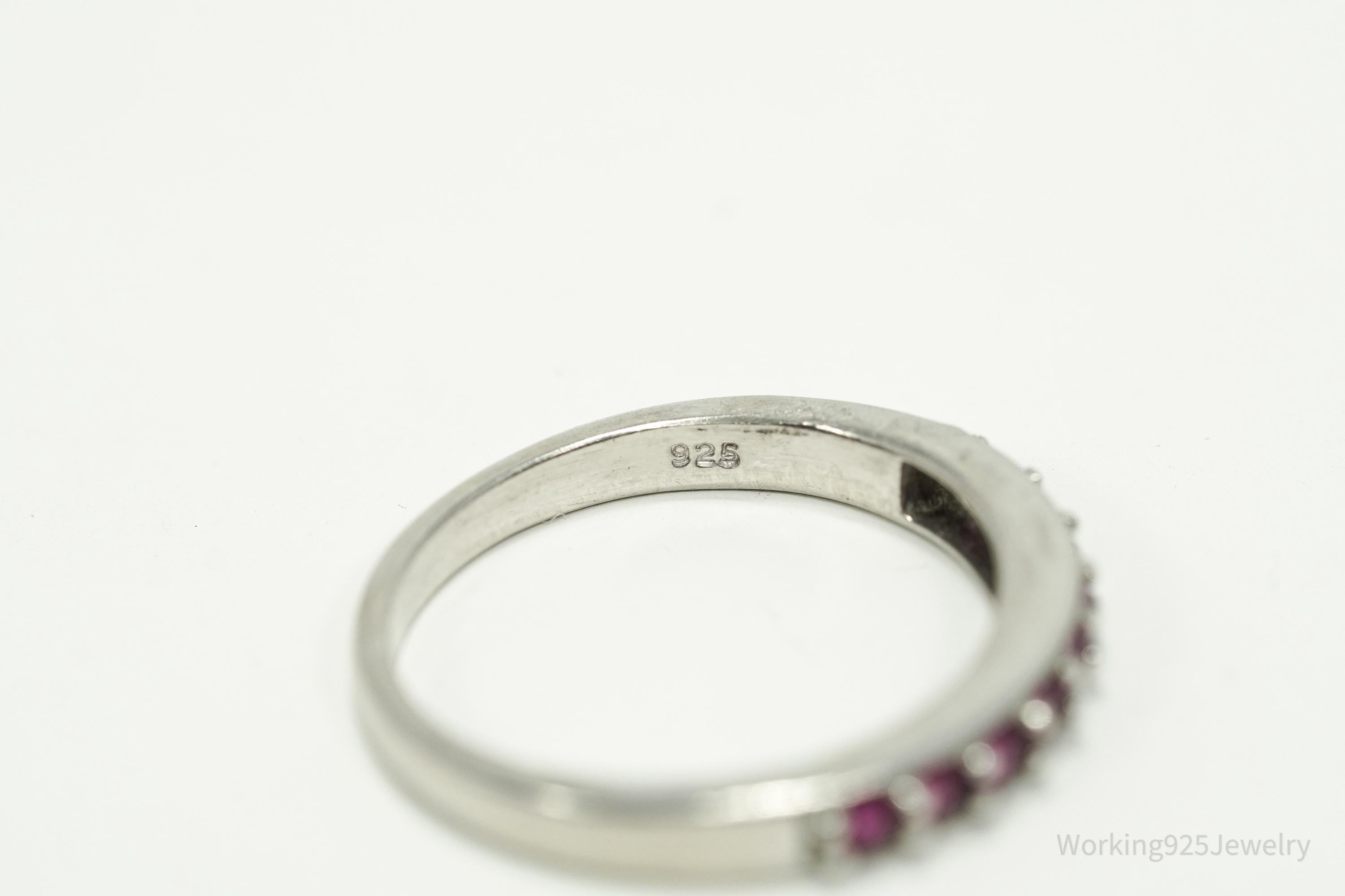 Vintage Ruby Sterling Silver Ring - Size 7