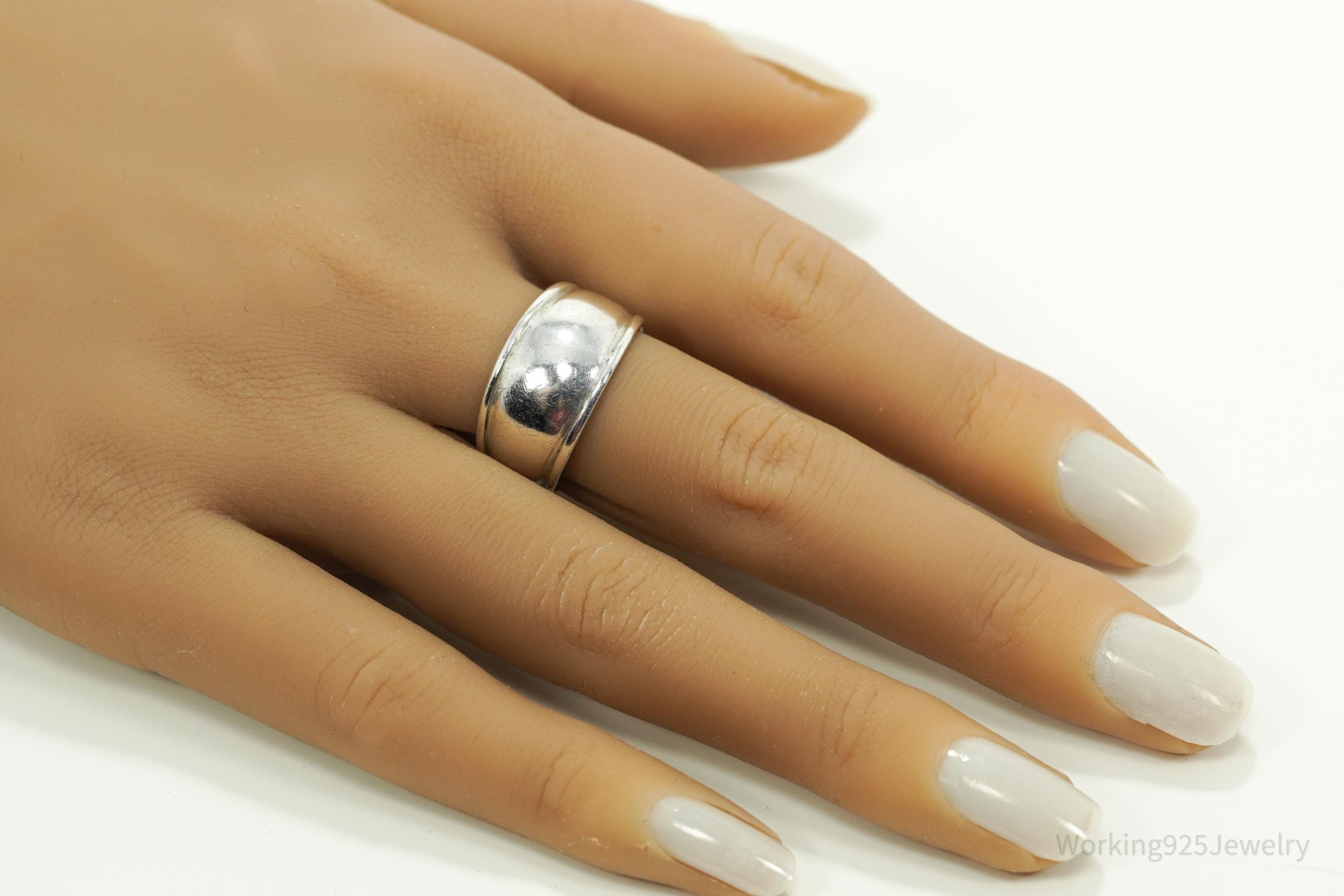 Vintage Sterling Silver Band Ring - Size 9.25