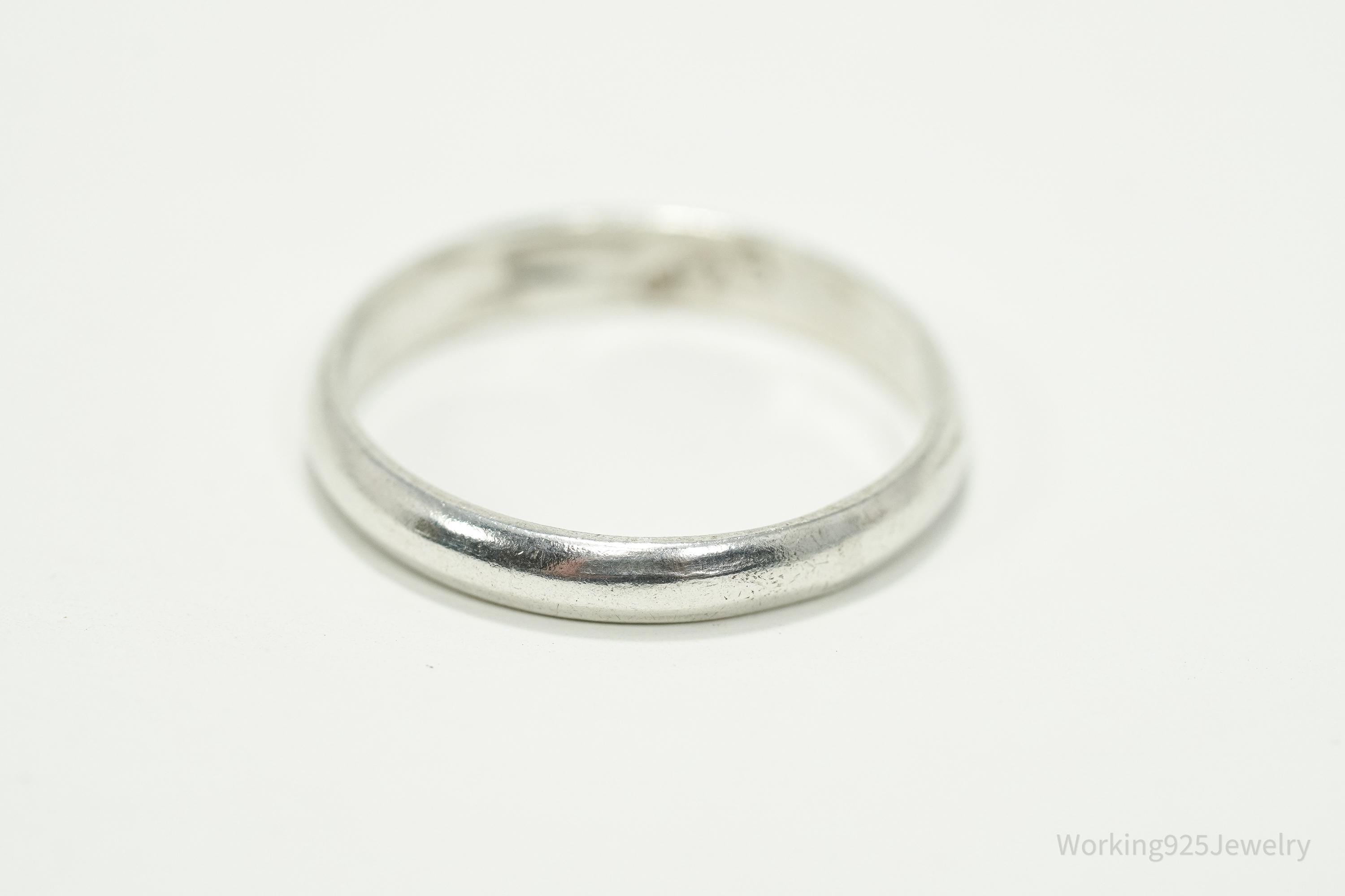 Vintage Ichthus Fish Sterling Silver Band Ring - Size 7.25