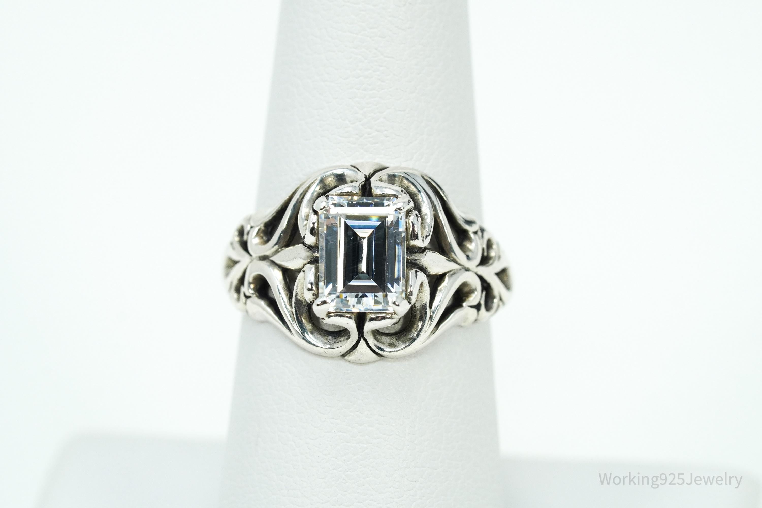 Vintage KABANA Diamonique Cubic Zirconia Sterling Silver Ring - Size 7