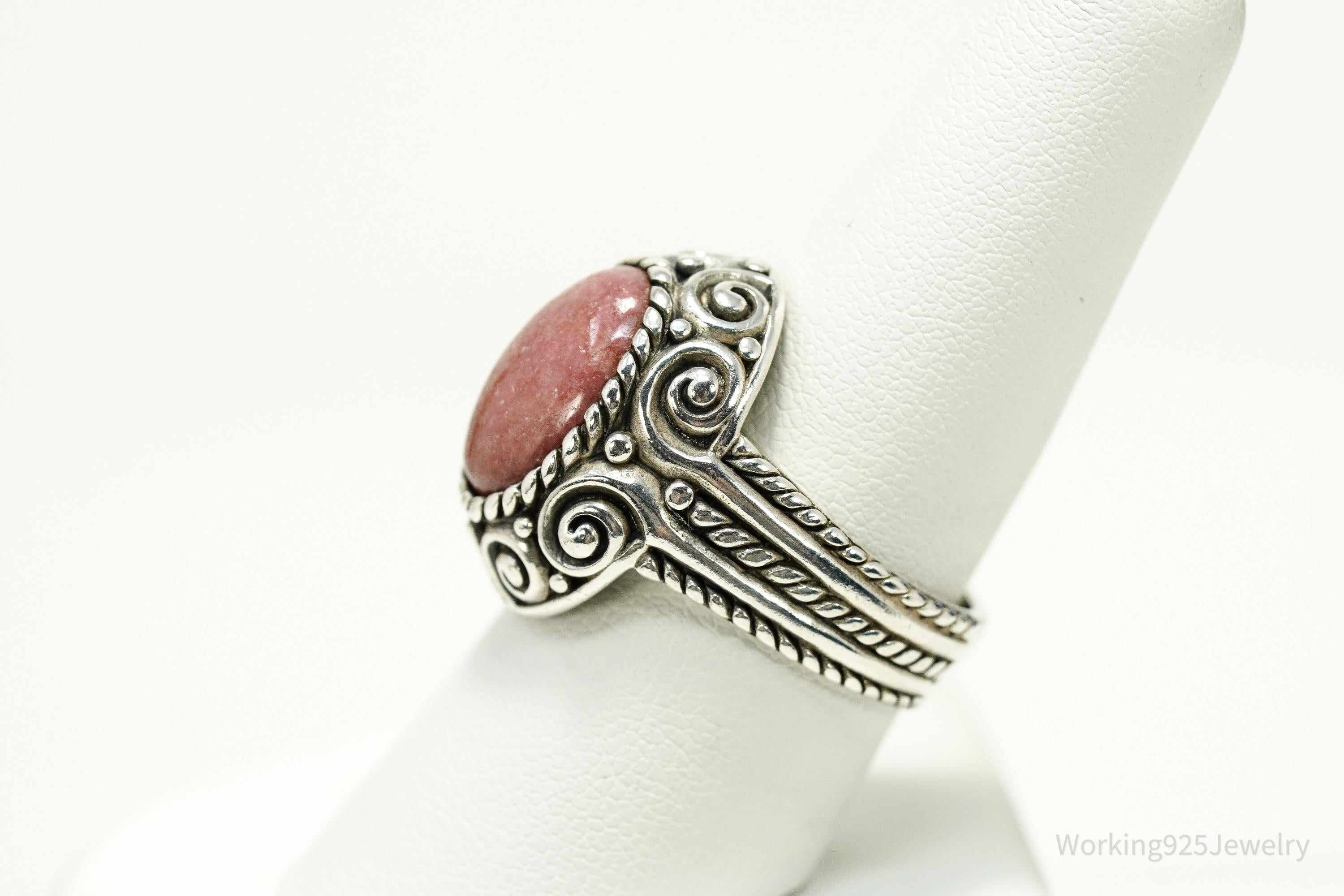 Vintage Native Carolyn Pollack Rhodonite Sterling Silver Ring - Size 8