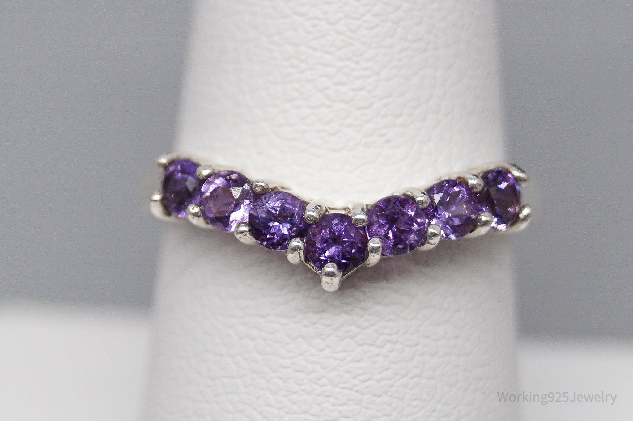 Vintage Amethyst Sterling Silver Ring - Size 8