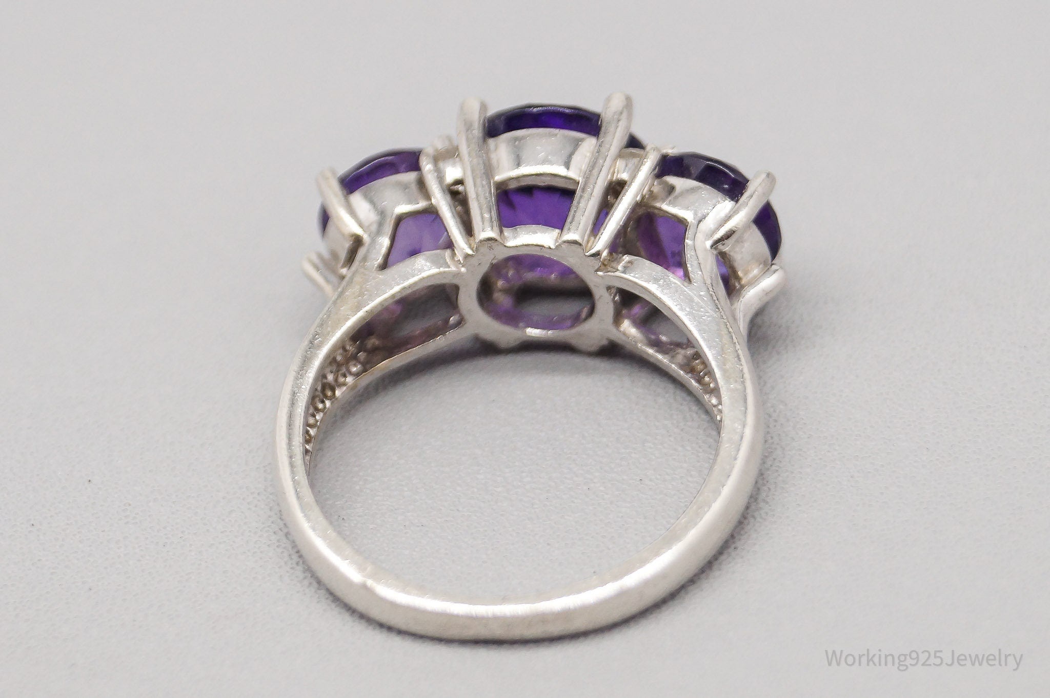 Vintage Amethyst Sterling Silver Ring - Size 5.25