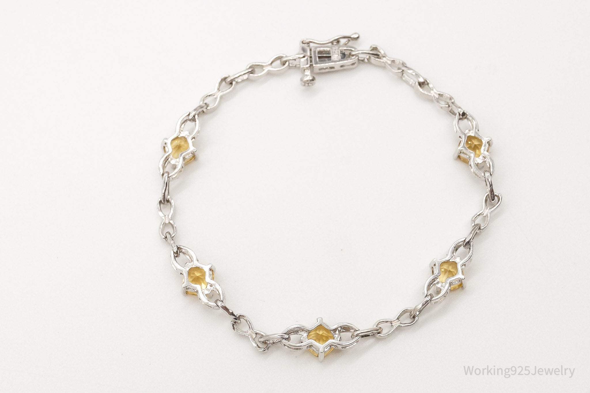 Vintage Citrine Sterling Silver Bracelet