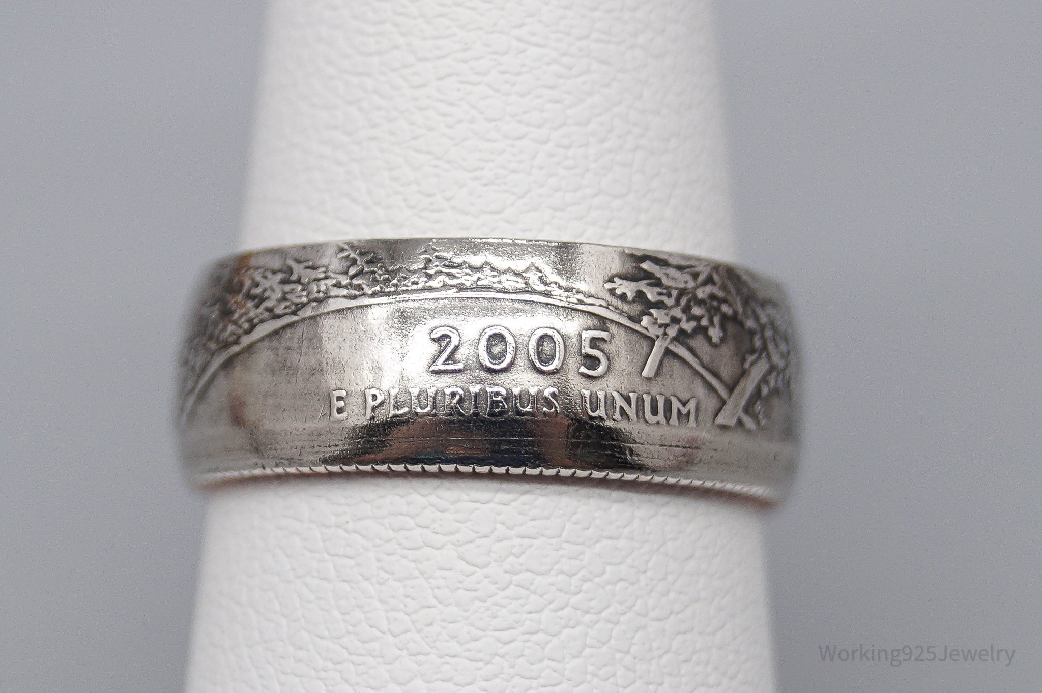 Vintage 2005 Oregon State Quarter Silver Coin Ring - Size 7.25
