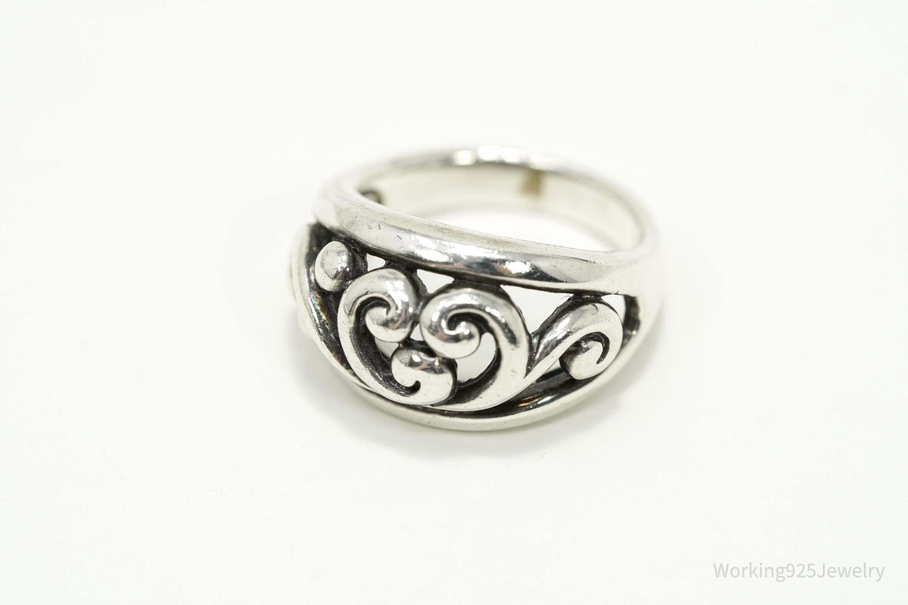 Vintage Scrolls & Swirls Sterling Silver Ring - Size 6