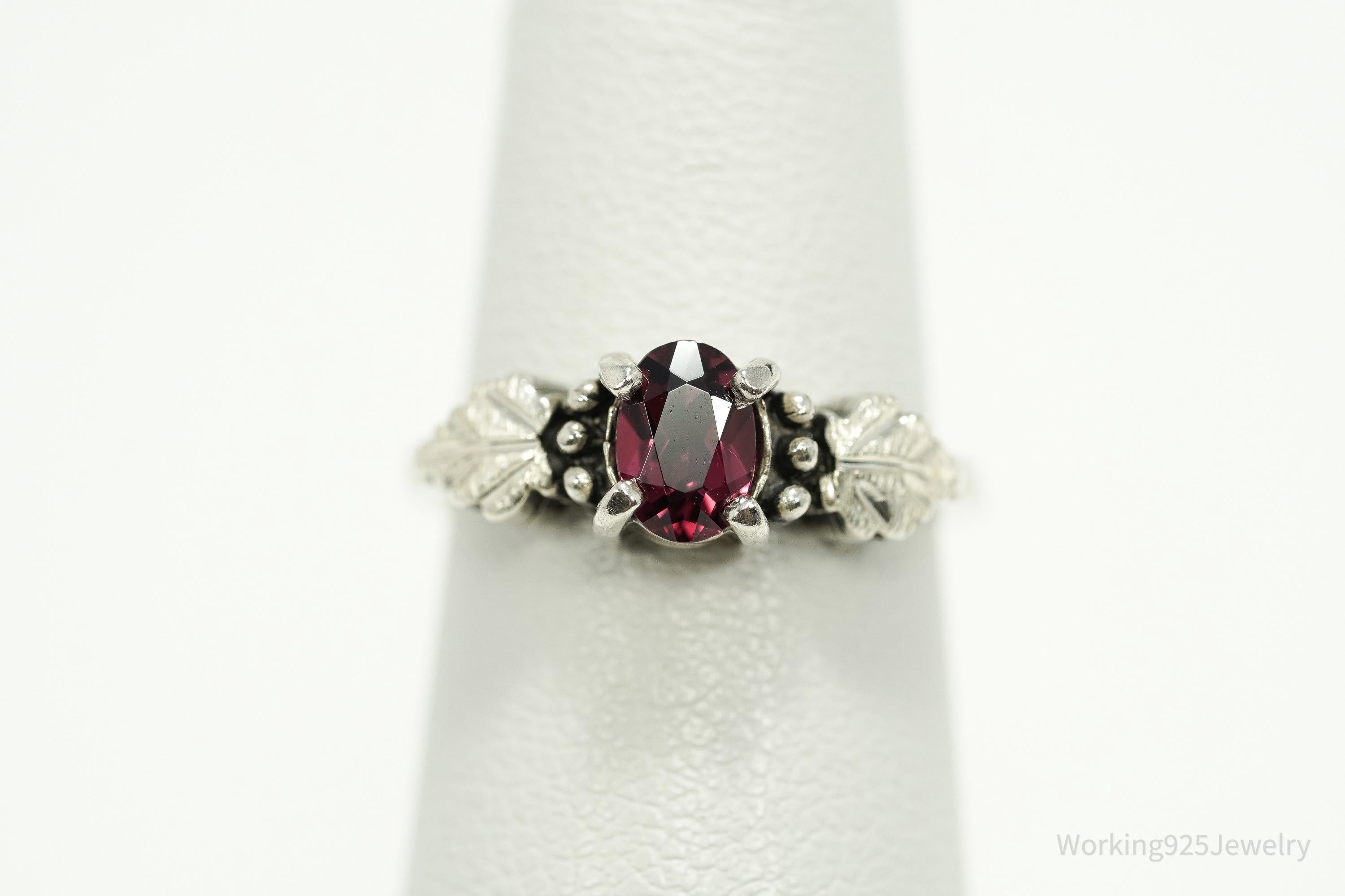 Vintage WMCO Rhodolite Garnet Sterling Silver Ring - Size 3.75