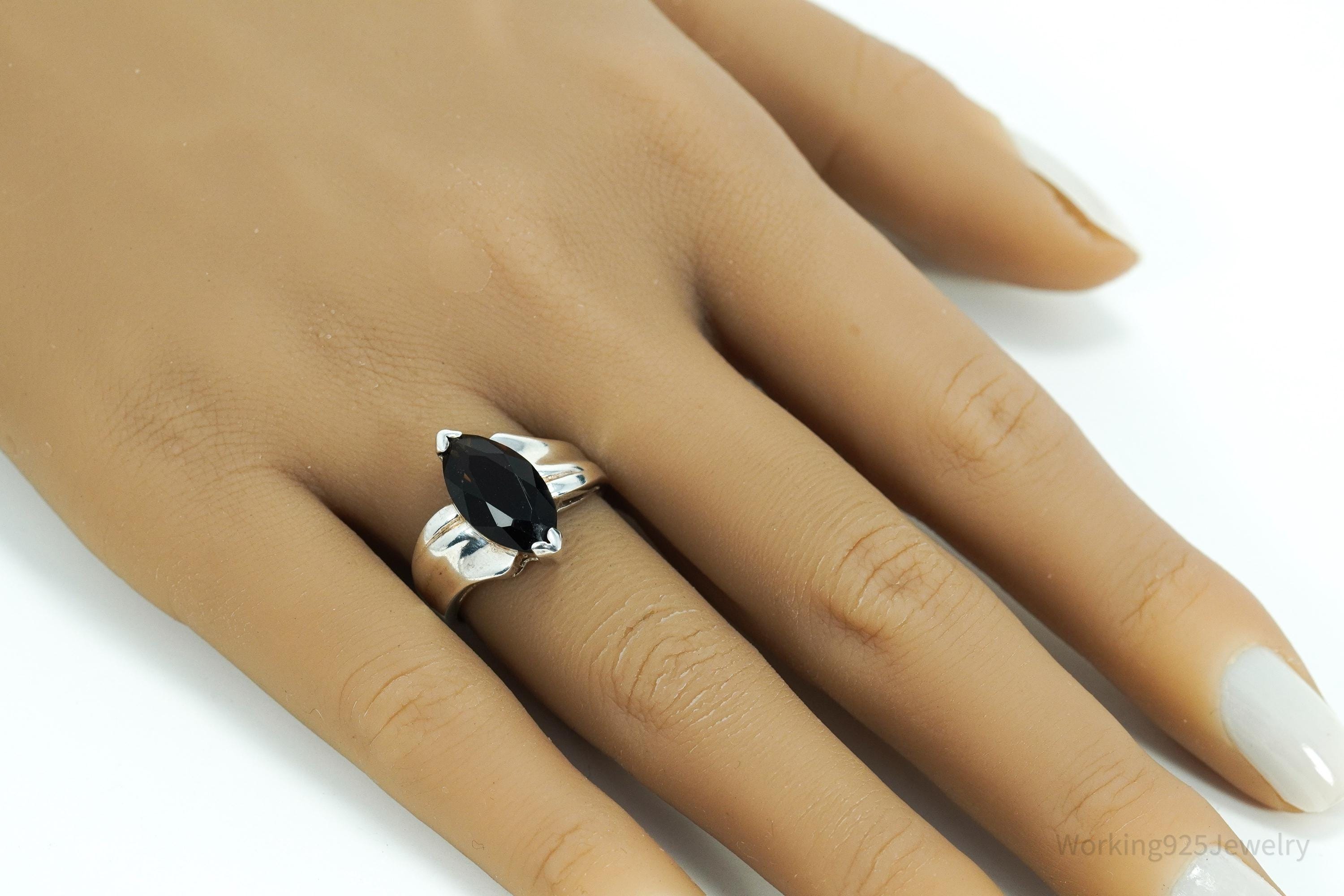 Vintage Smoky Topaz Sterling Silver Ring - Size 7