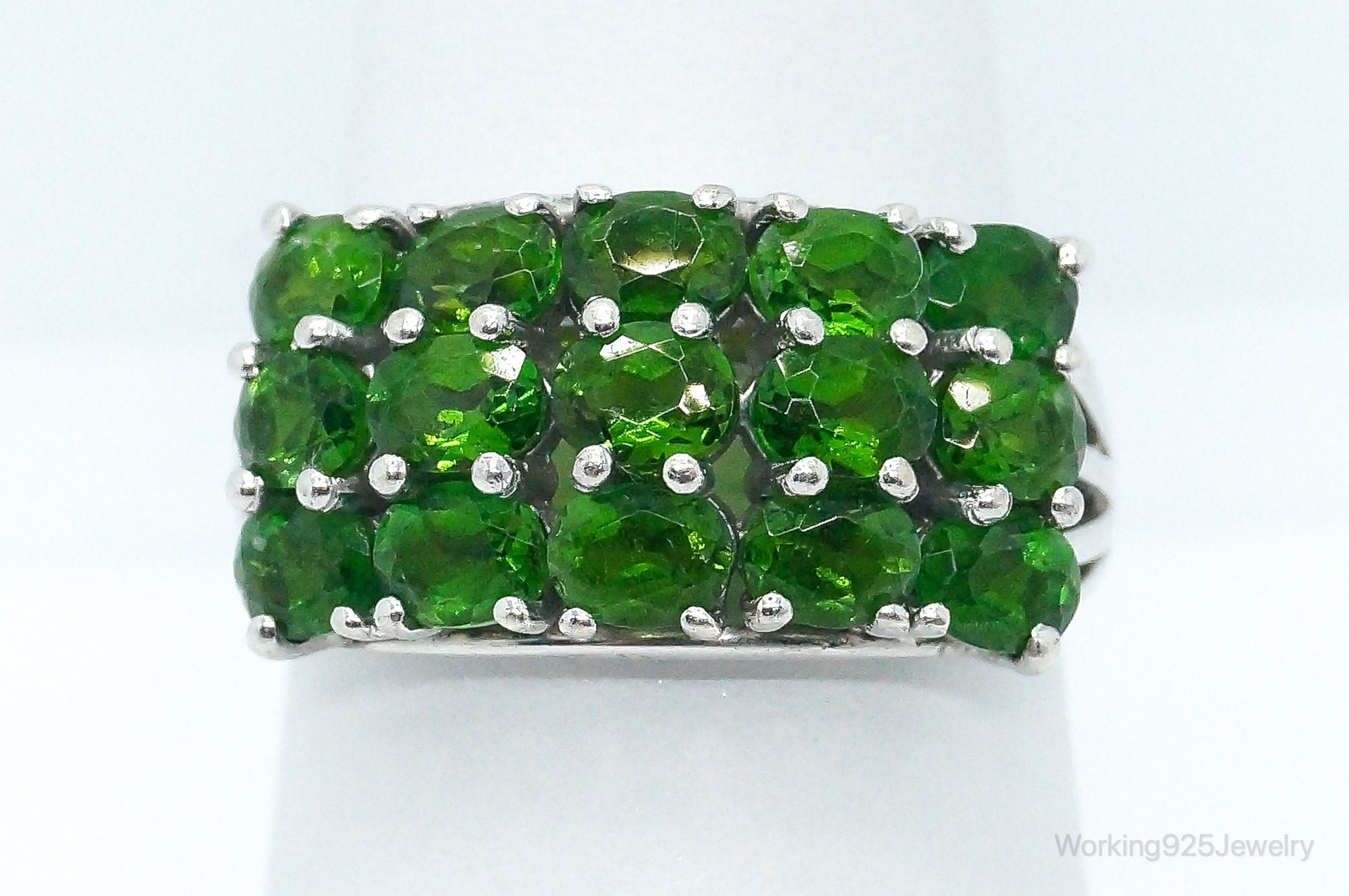 Vintage Peridot Sterling Silver Ring - Size 7.25