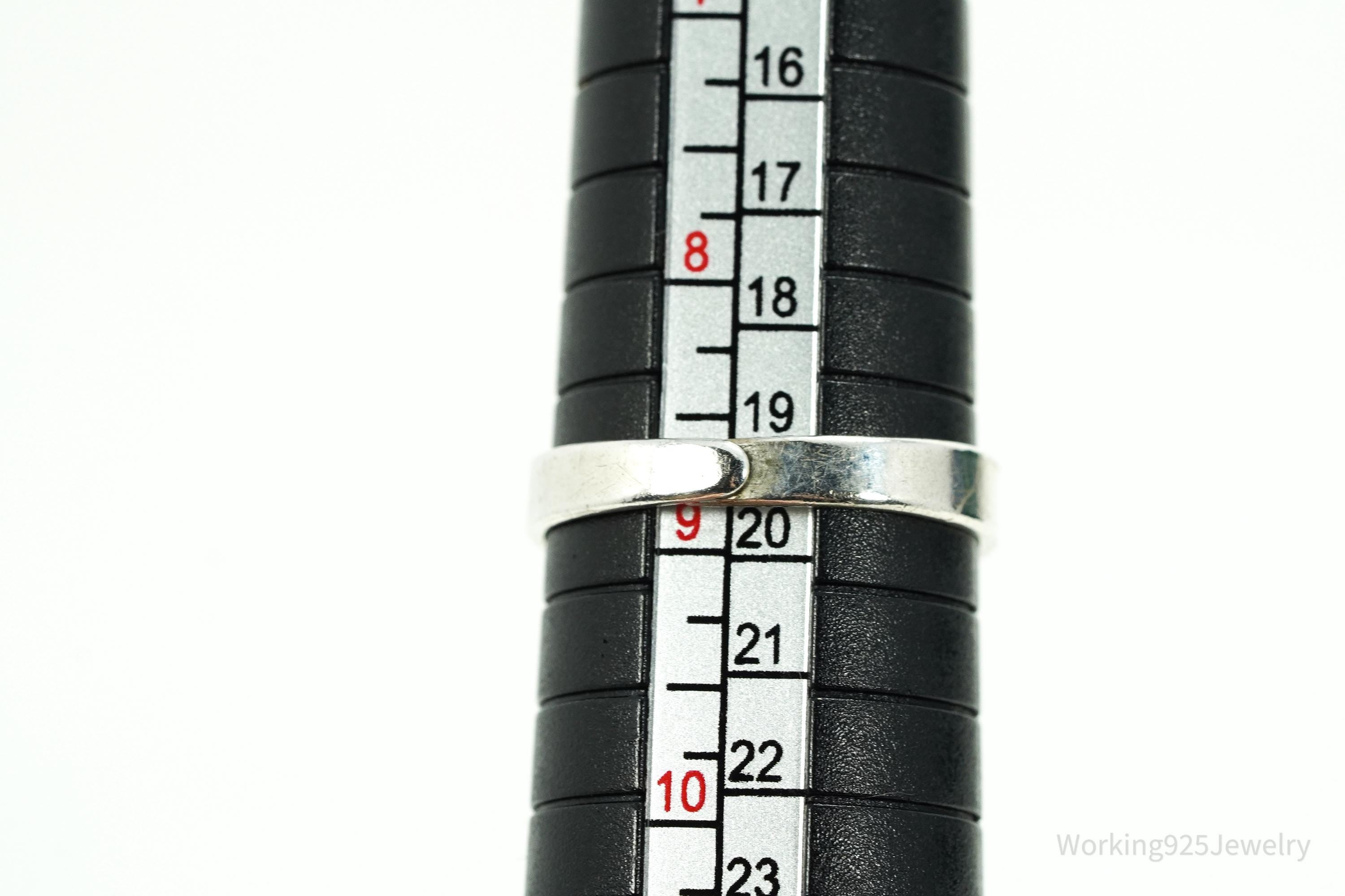 Vintage Crucifix Cross Sterling Silver Ring - Size 8.75 Adjustable