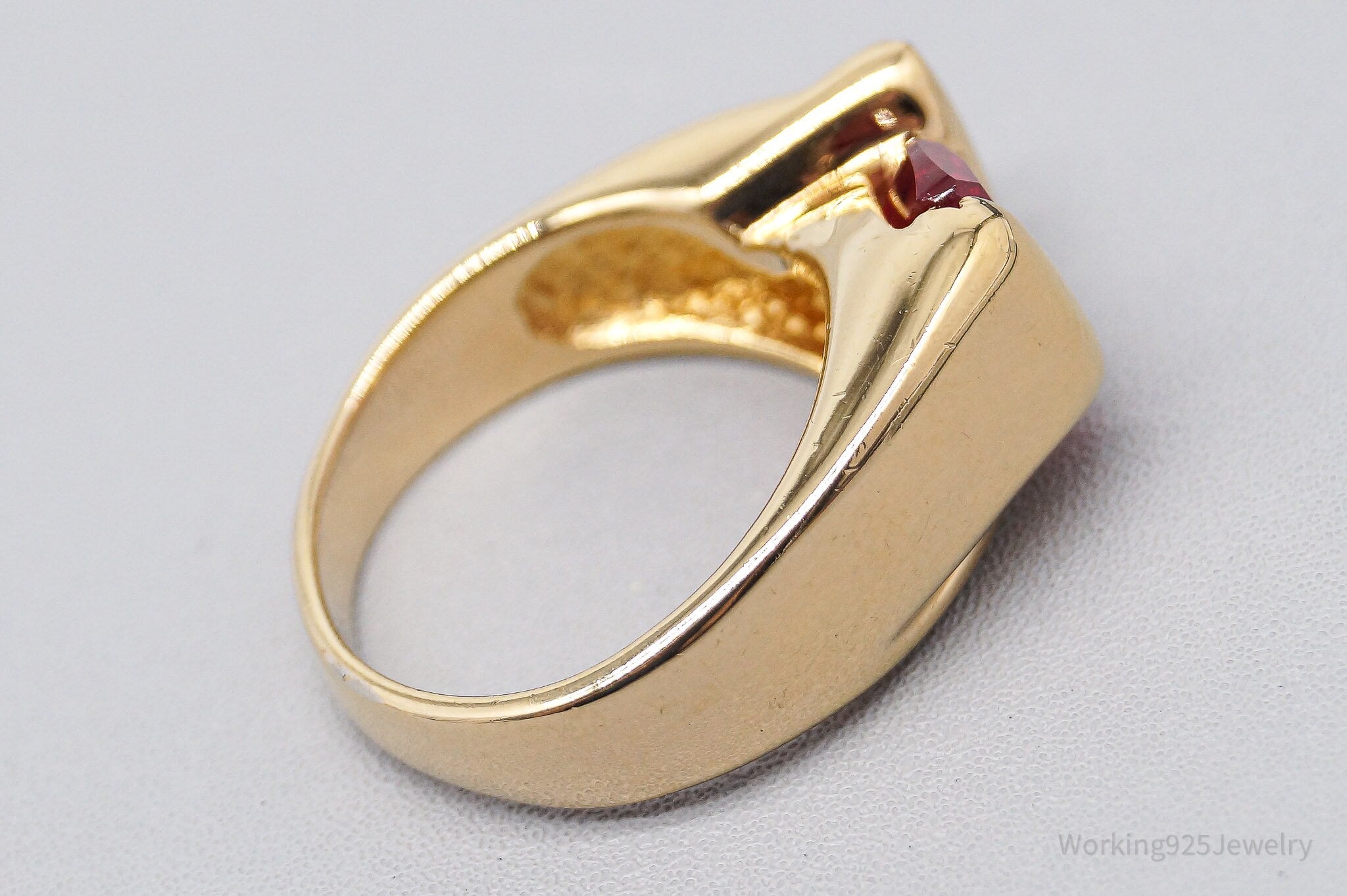 UTC Lab Ruby Gold Over Sterling Silver Ring - Size 7