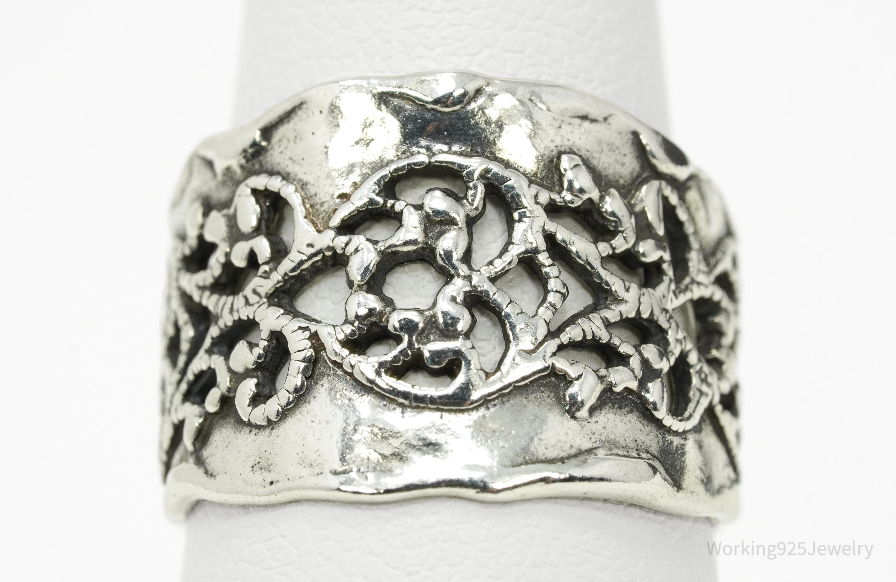 Vintage Designer Paz PZ Israel Sterling Silver Ring - Size 7