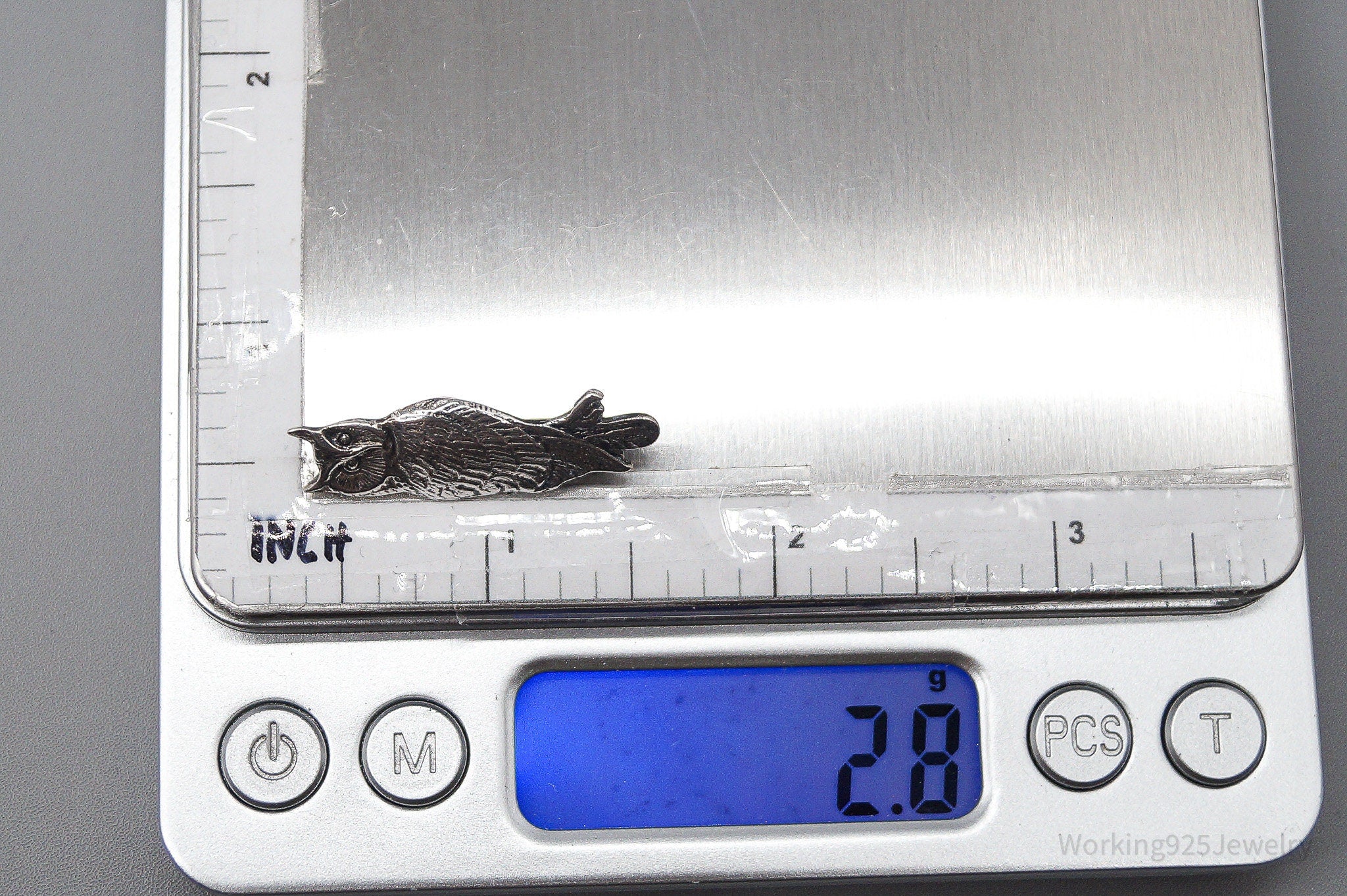 Vintage Owl Silver Pin Brooch