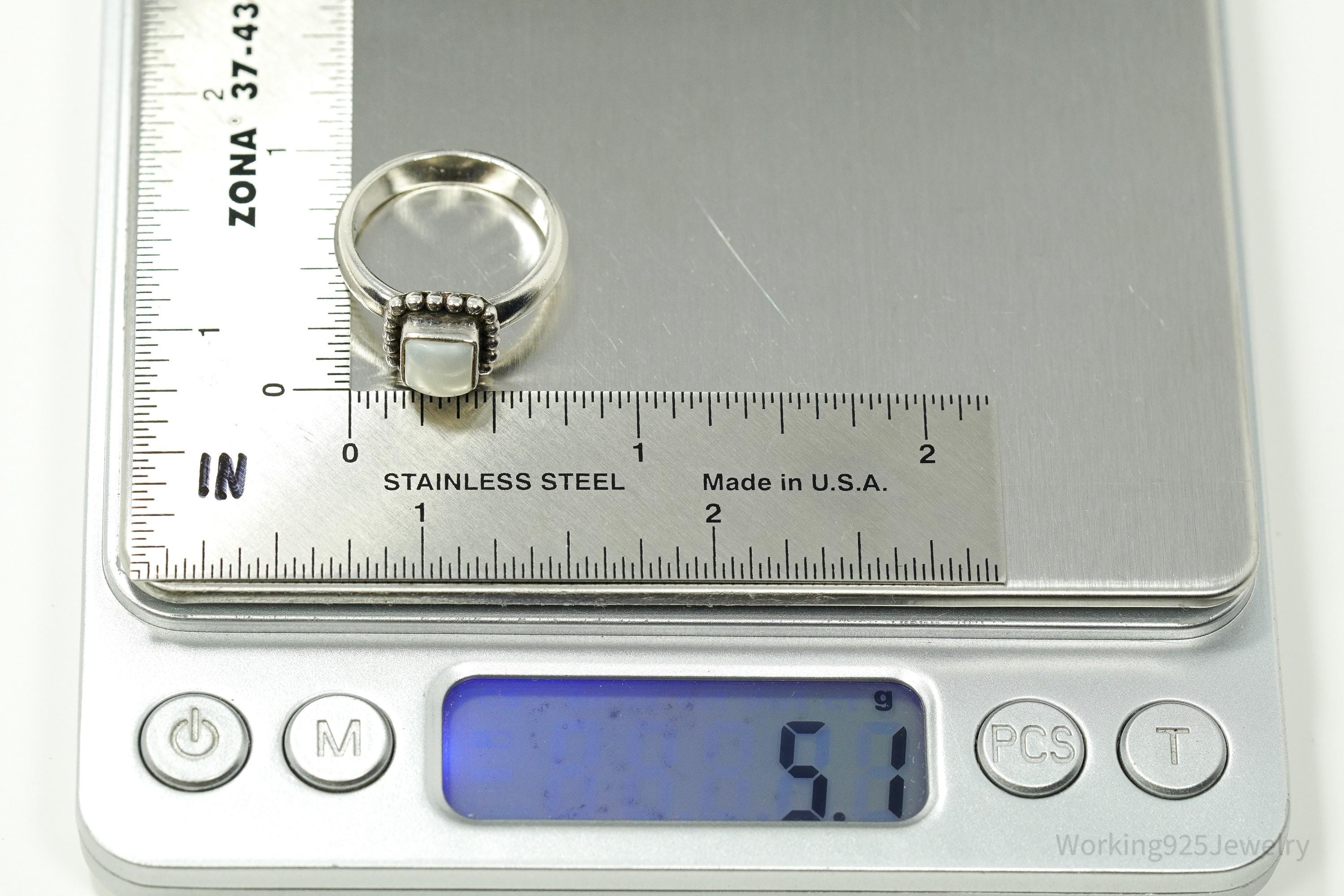 Vintage Silpada Pearl Retired Sterling Silver Ring - Size 7