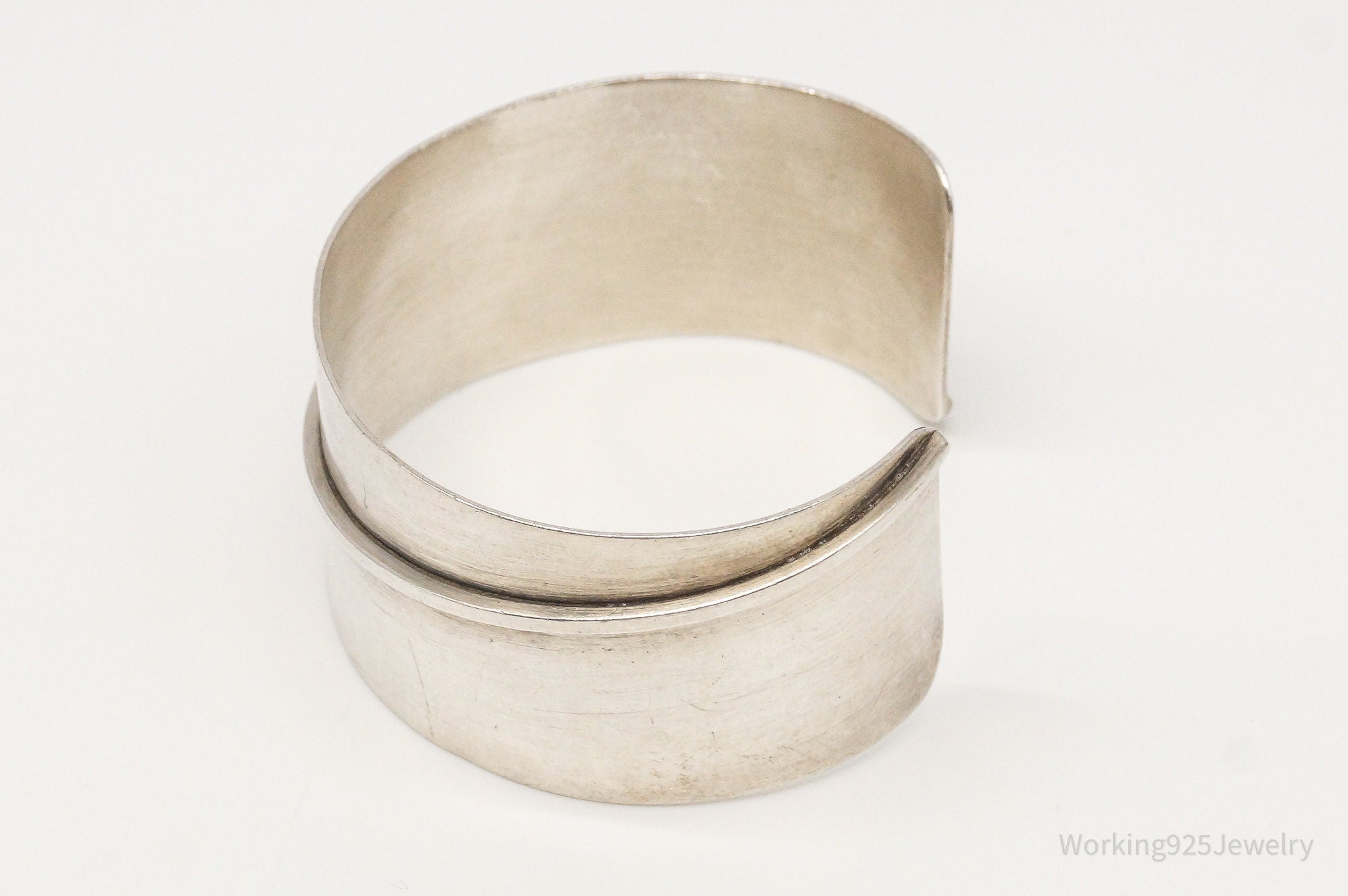 Vintage Modernist Designer Otto Robert Bade Sterling Silver Cuff Bracelet