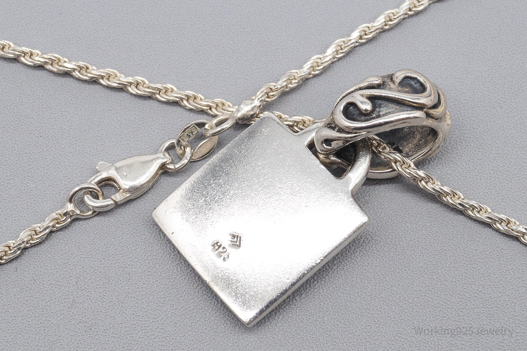 Vintage Designer Silpada Fleur De Lis Sterling Silver Necklace 18"