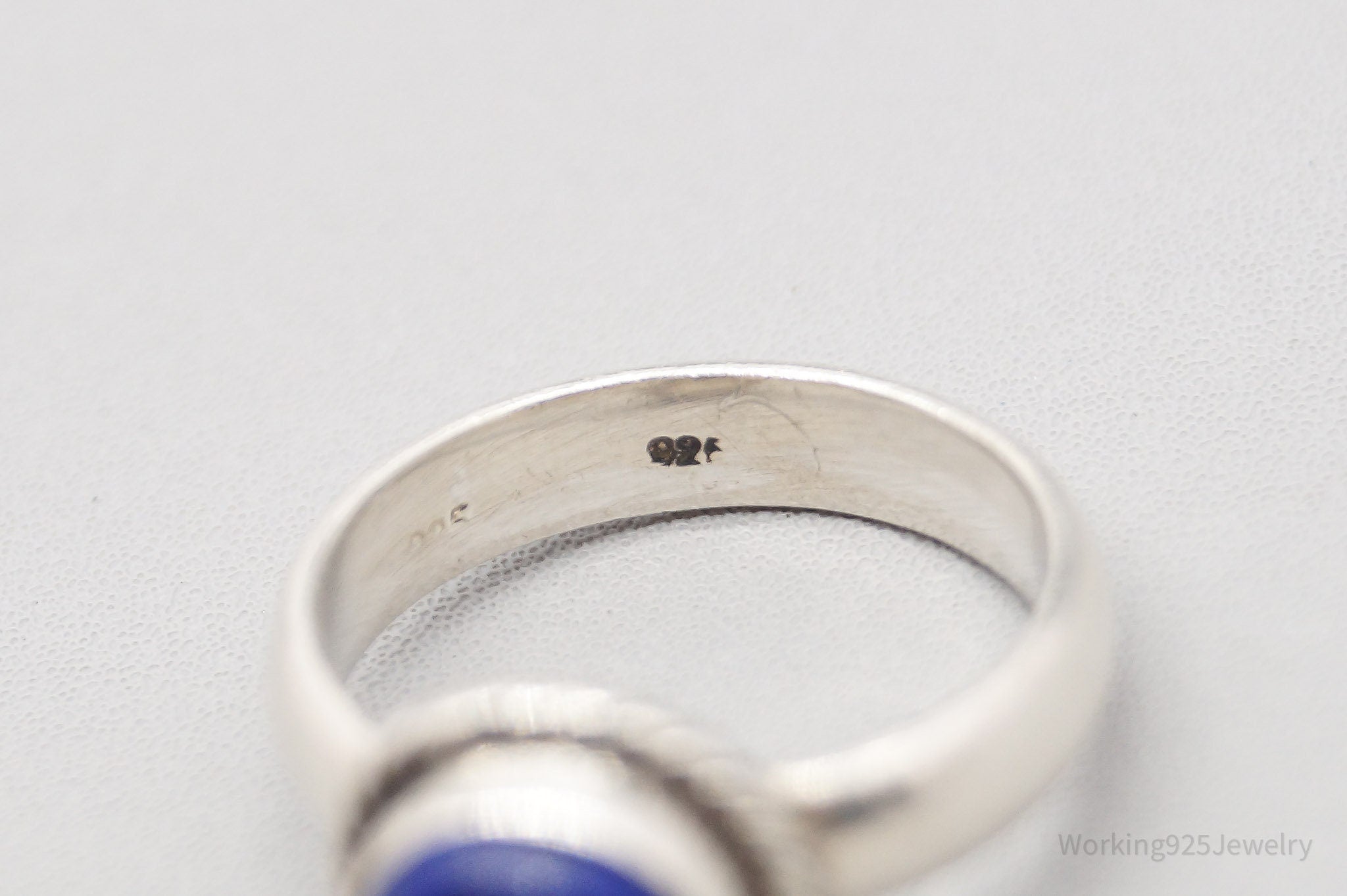 Vintage Lapis Lazuli Sterling Silver Ring - Size 6