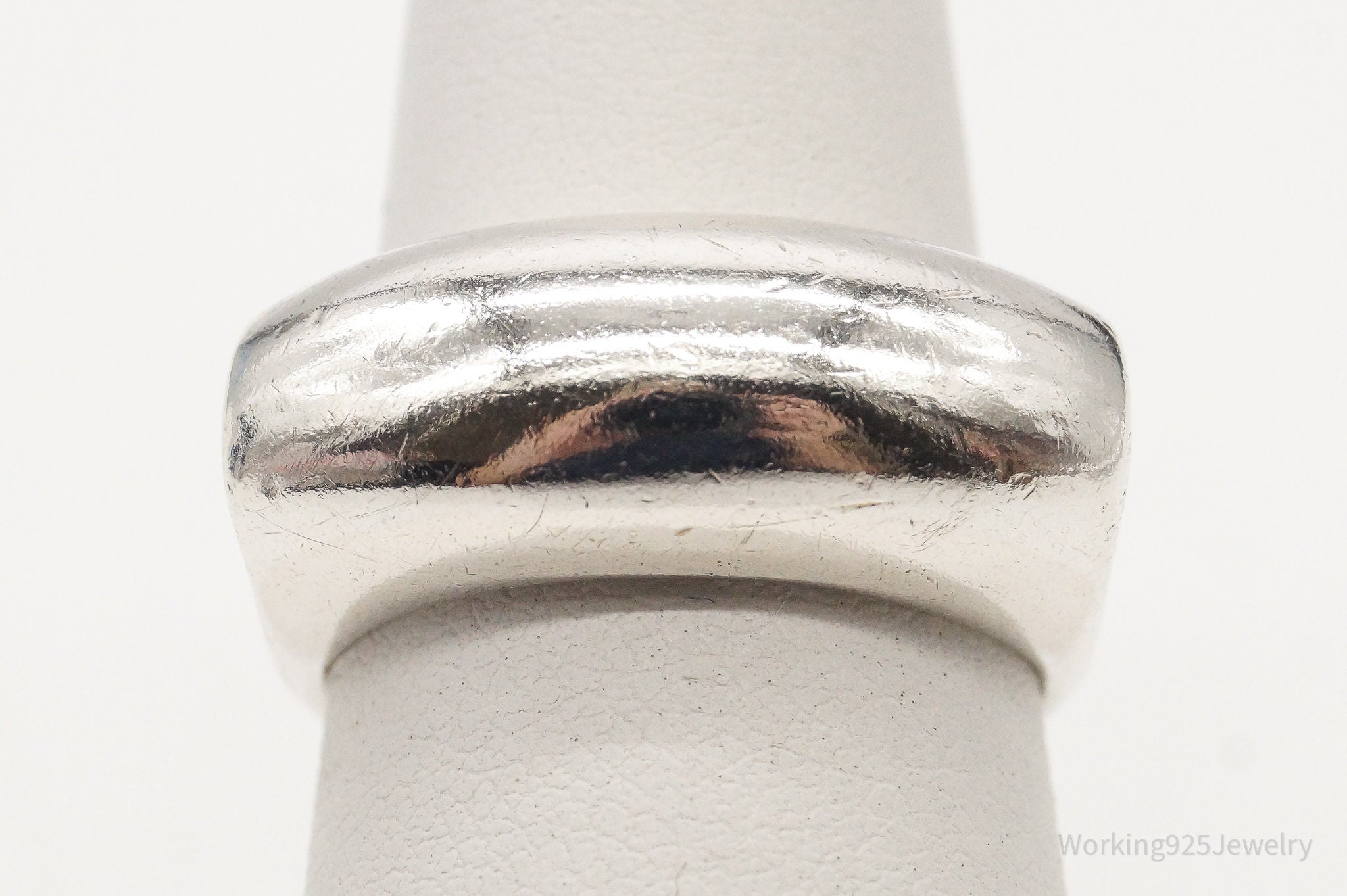 Vintage Tall Modernist Sterling Silver Ring - Size 6.75