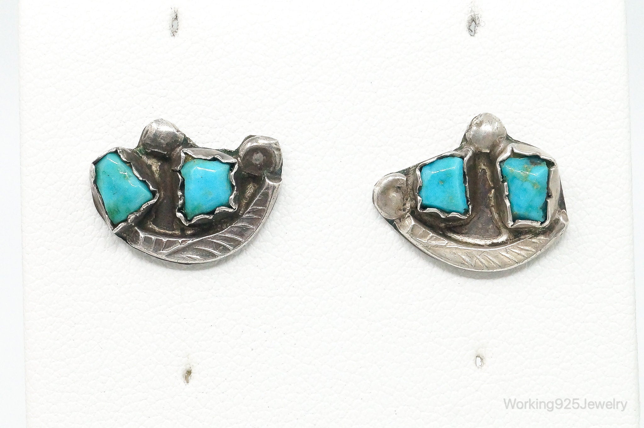 Vintage Native American Turquoise Sterling Silver Earrings