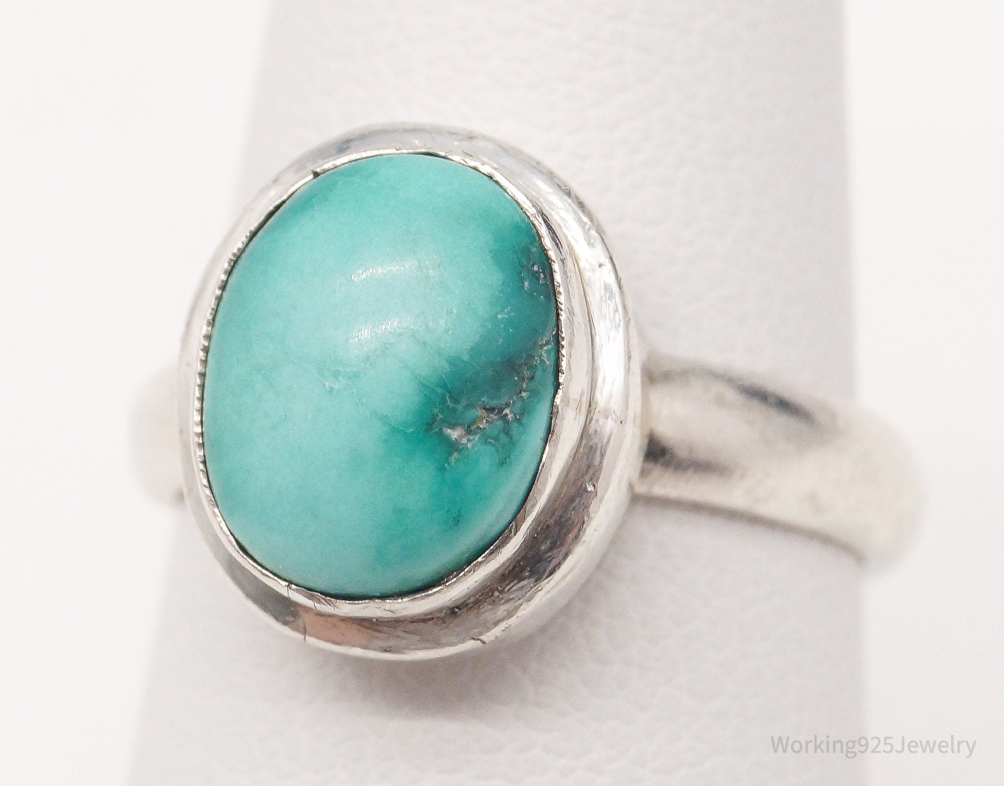 Vintage Turquoise Sterling Silver Ring - Size 6.75