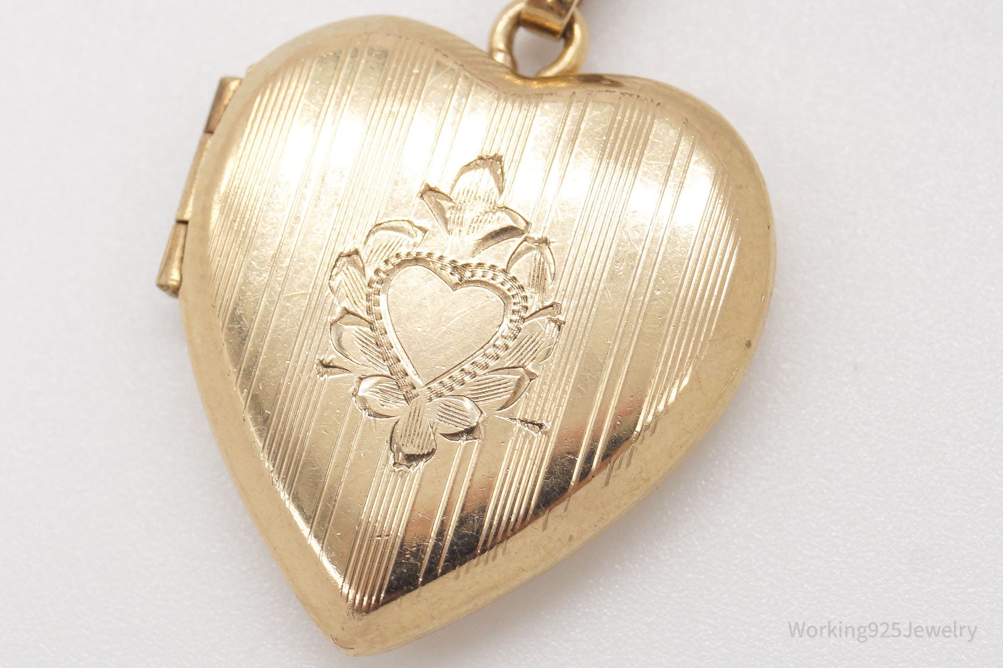 Vintage Mid Century HFB 12K Gold Filled Heart Locket Pendant