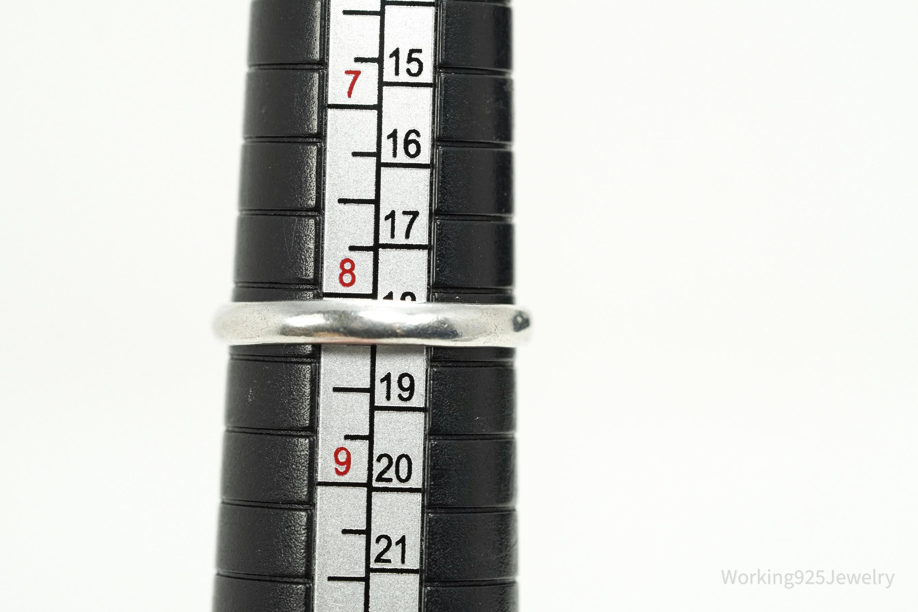 Vintage Designer Doug Paulus Blue Topaz Sterling Silver Ring - Size 8.25