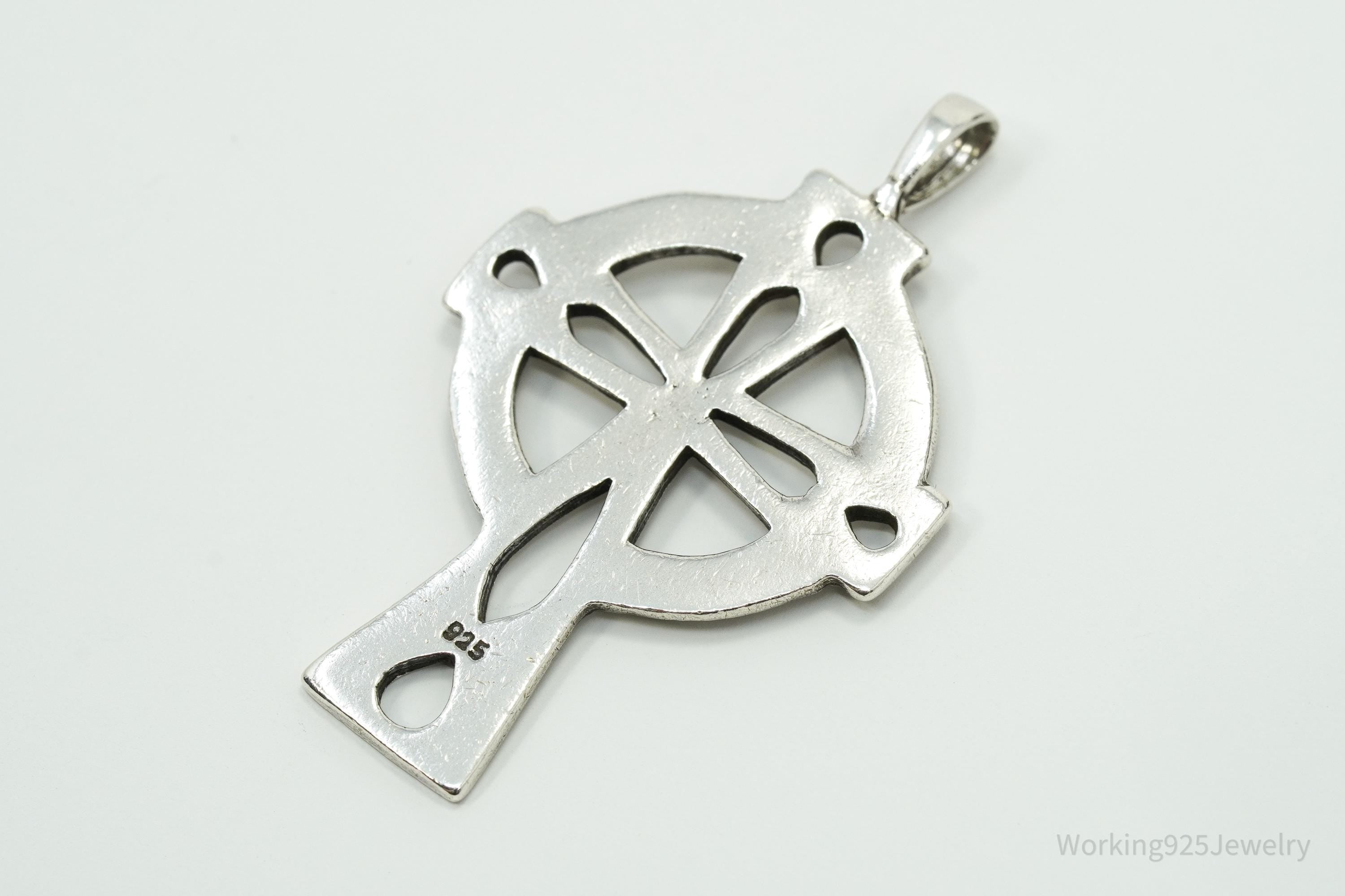 Vintage Celtic Cross Sterling Silver Necklace Pendant