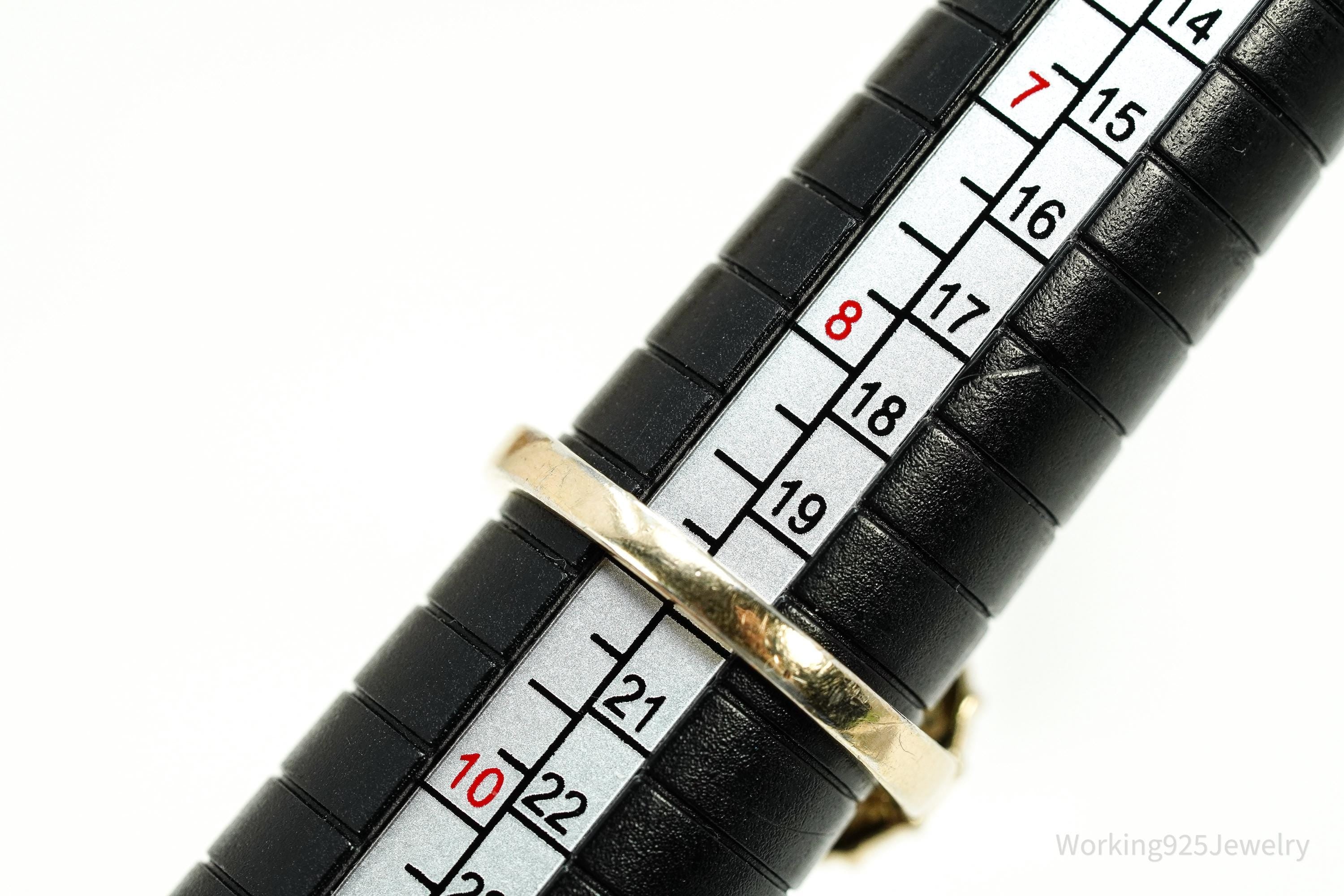 VTG Designer Ross Simons Turquoise & Diamond Gold Over Sterling Silver Ring - Size 9