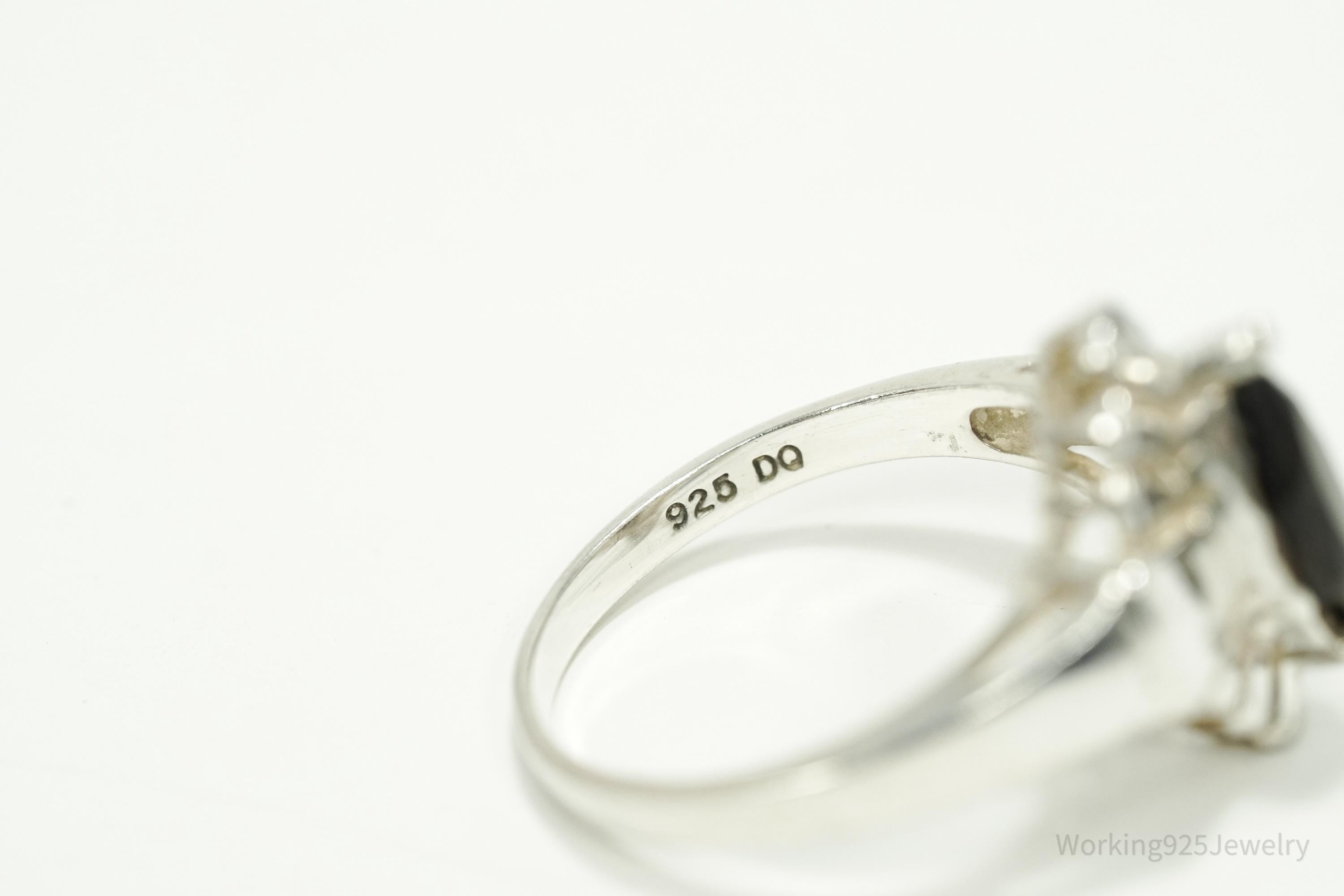 Vintage Smoky Topaz Sterling Silver Ring - Size 8.75