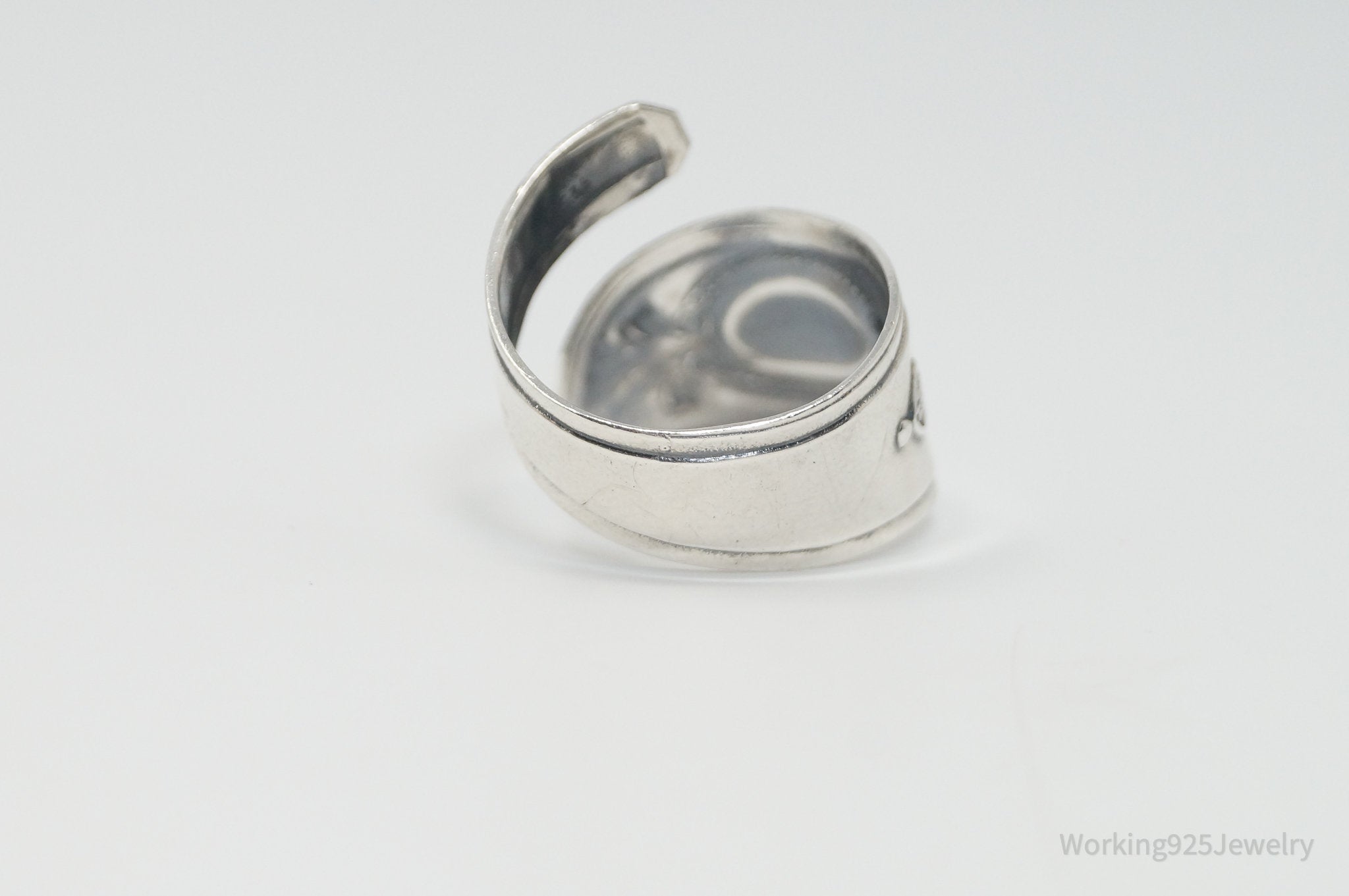 Vintage Sterling Silver Spoon Wrap Ring - Size 10.5 - Adjustable