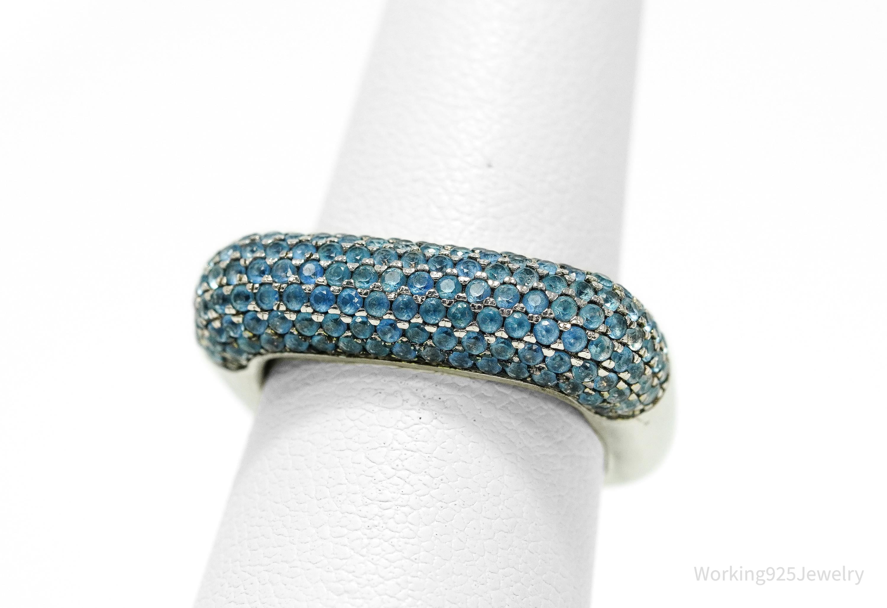 Vintage Blue Topaz Sterling Silver Ring - Size 6.25