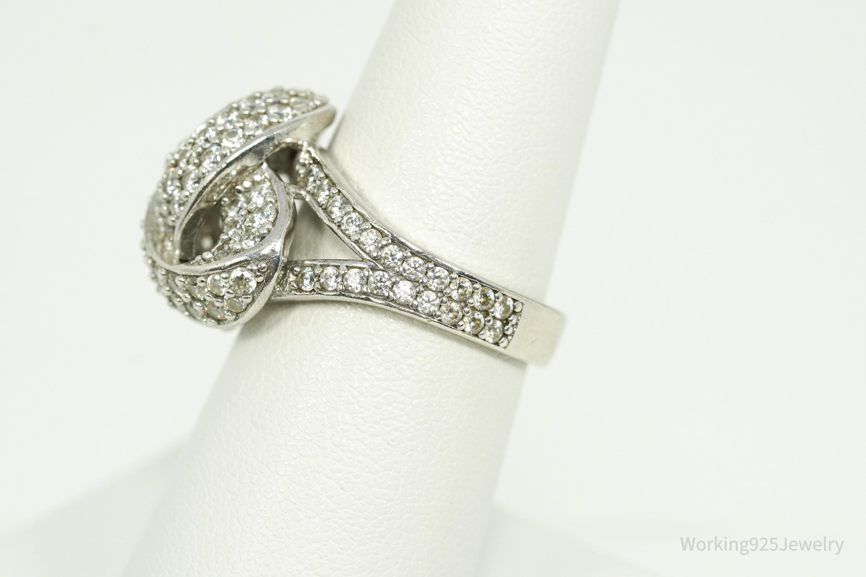 Vintage Jean Dousset Cubic Zirconia Sterling Silver Ring - Size 7