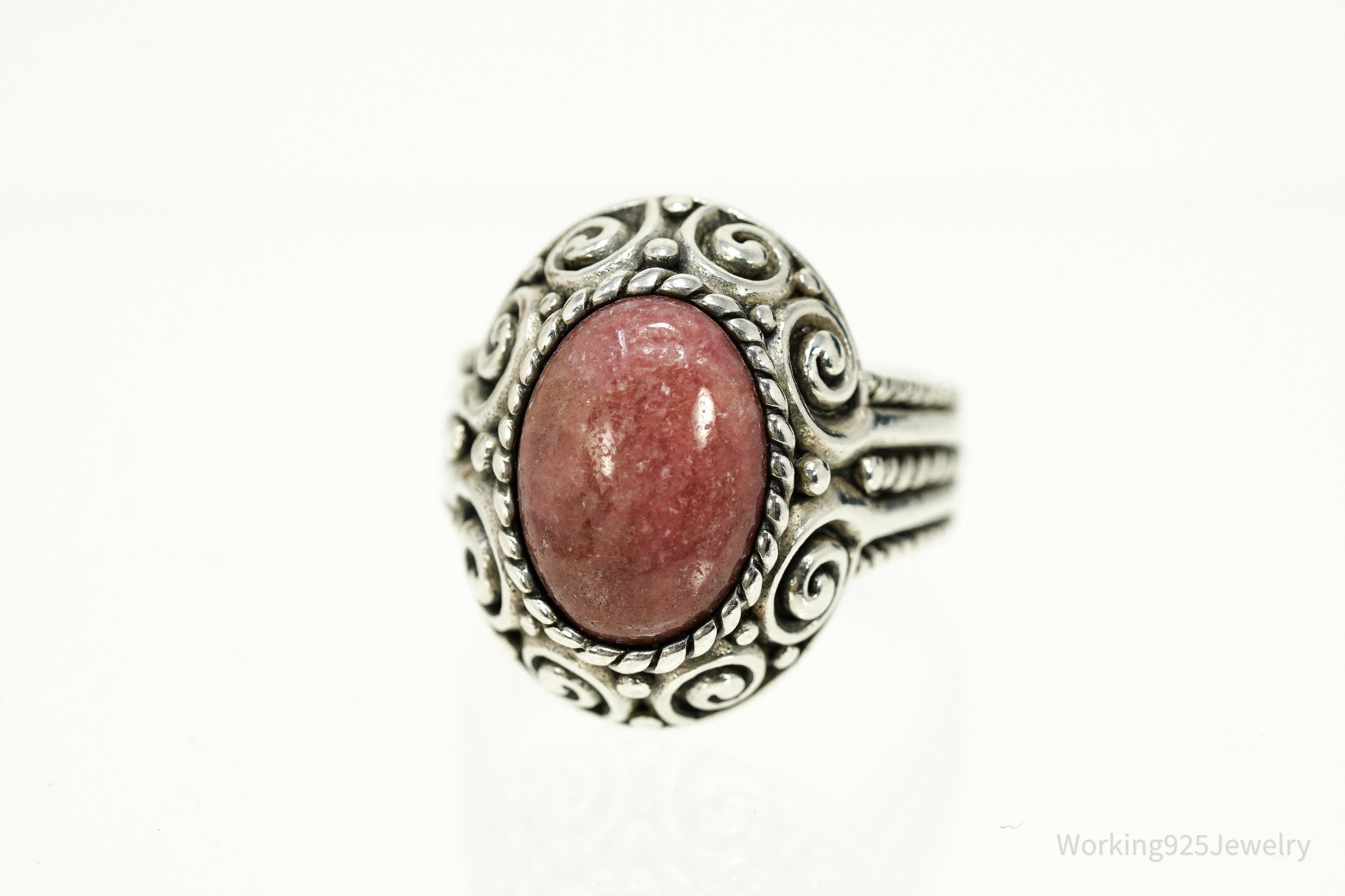 Vintage Native Carolyn Pollack Rhodonite Sterling Silver Ring - Size 8