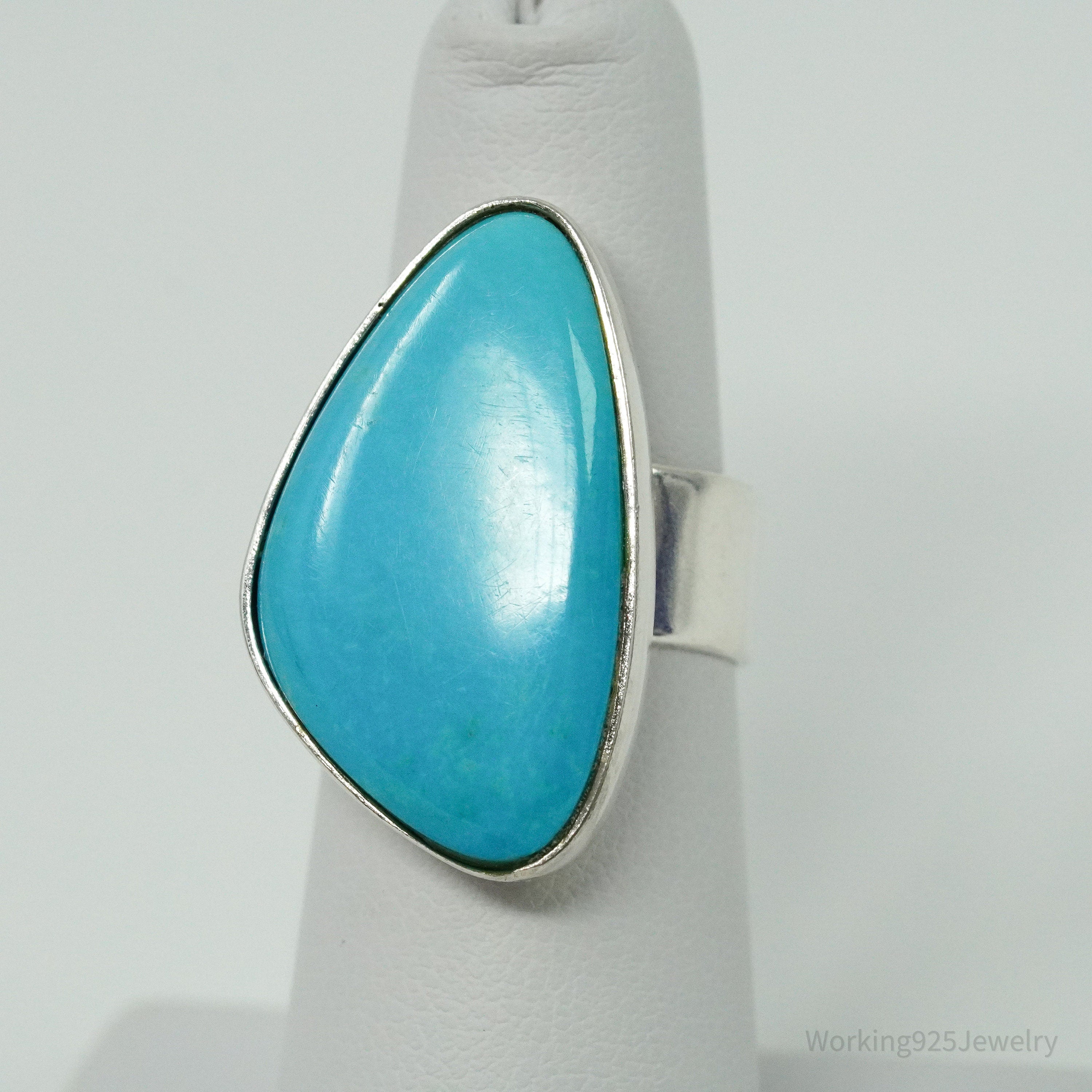Vintage Designer Desert Rose Trading DTR Turquoise Sterling Silver Ring - 6