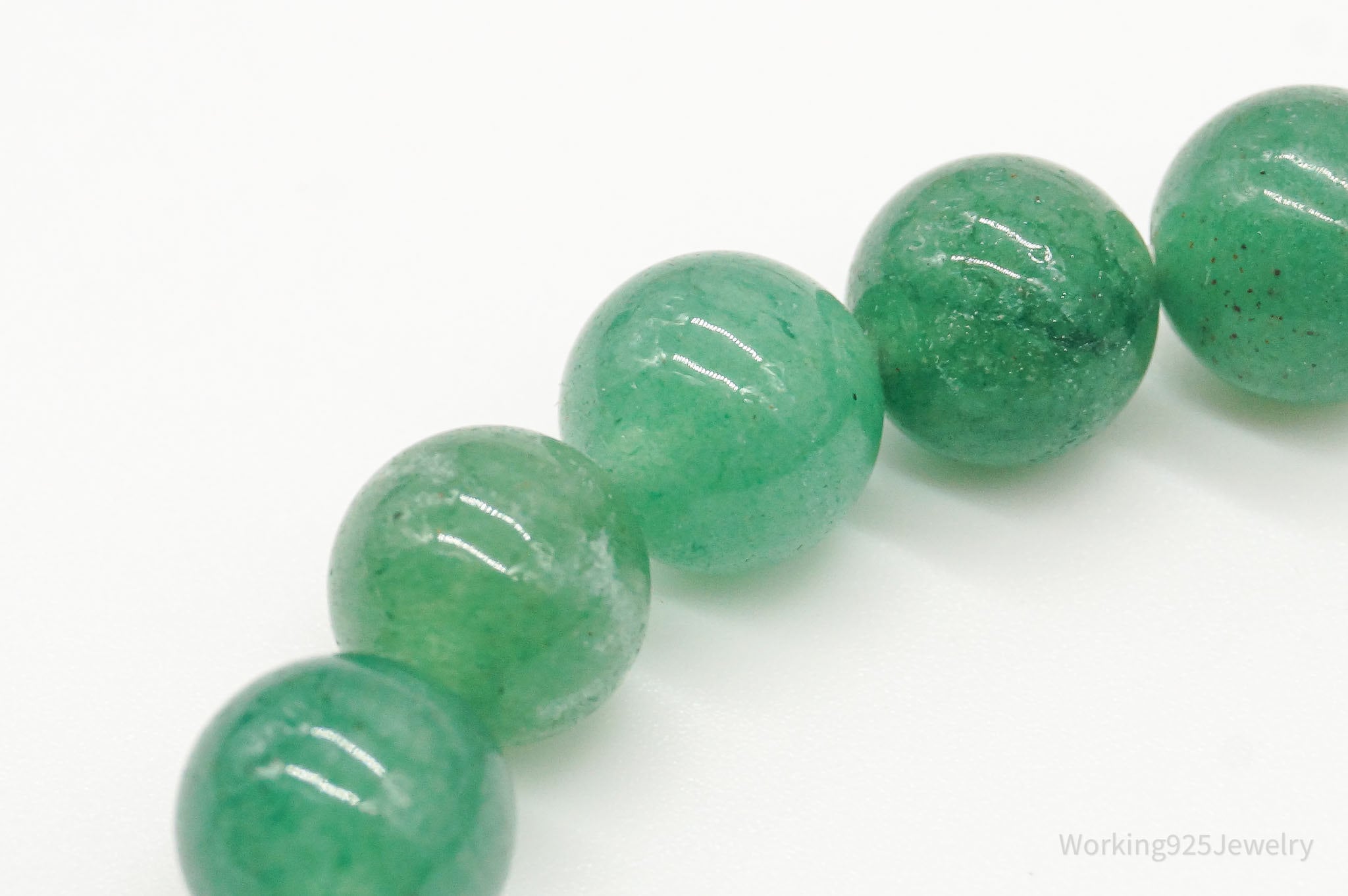 Vintage Green Jade Beads Stretch Bracelet