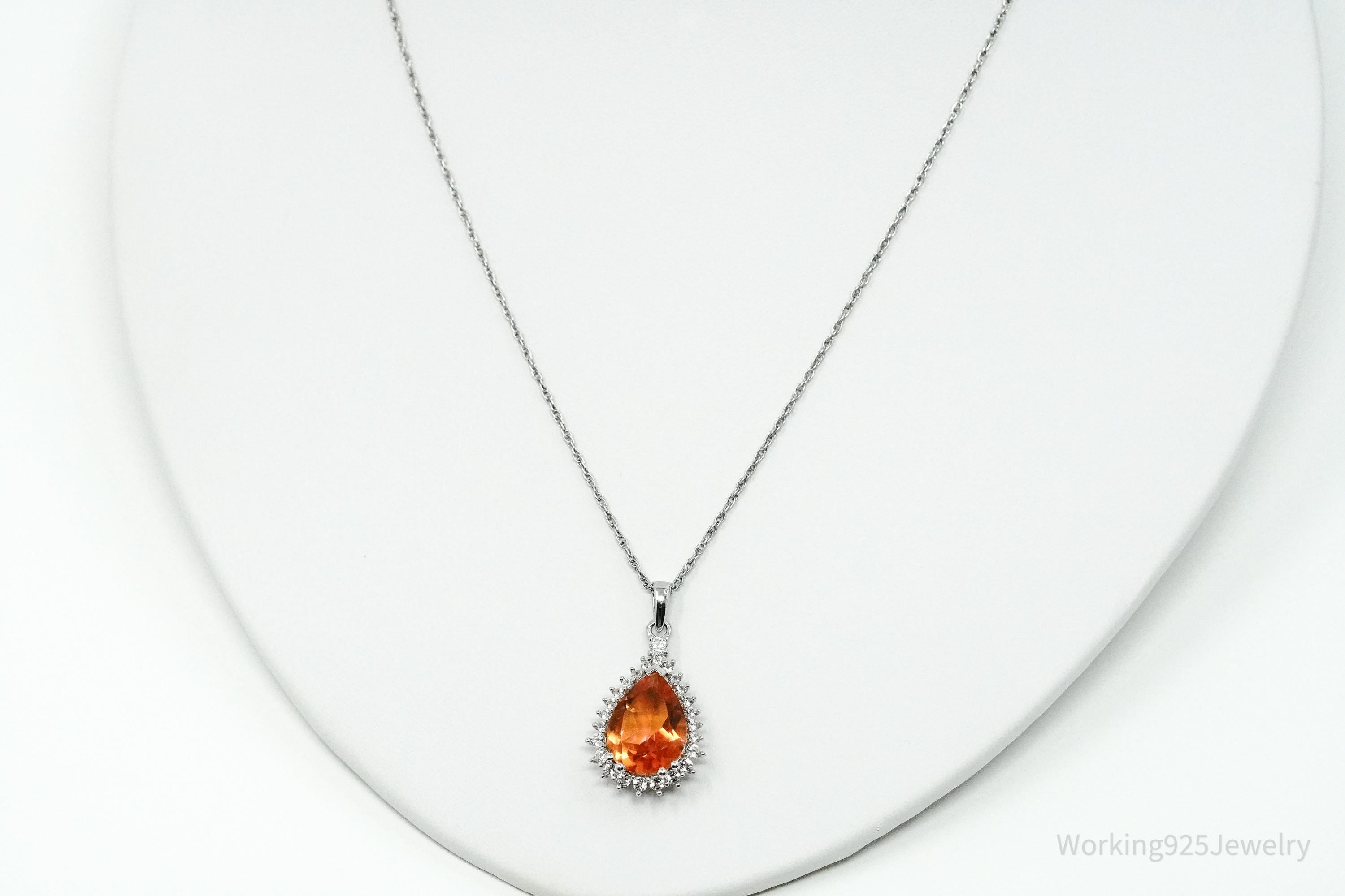 JTV's TGGC Orange Mystic Topaz & White Topaz Sterling Silver Necklace 18"