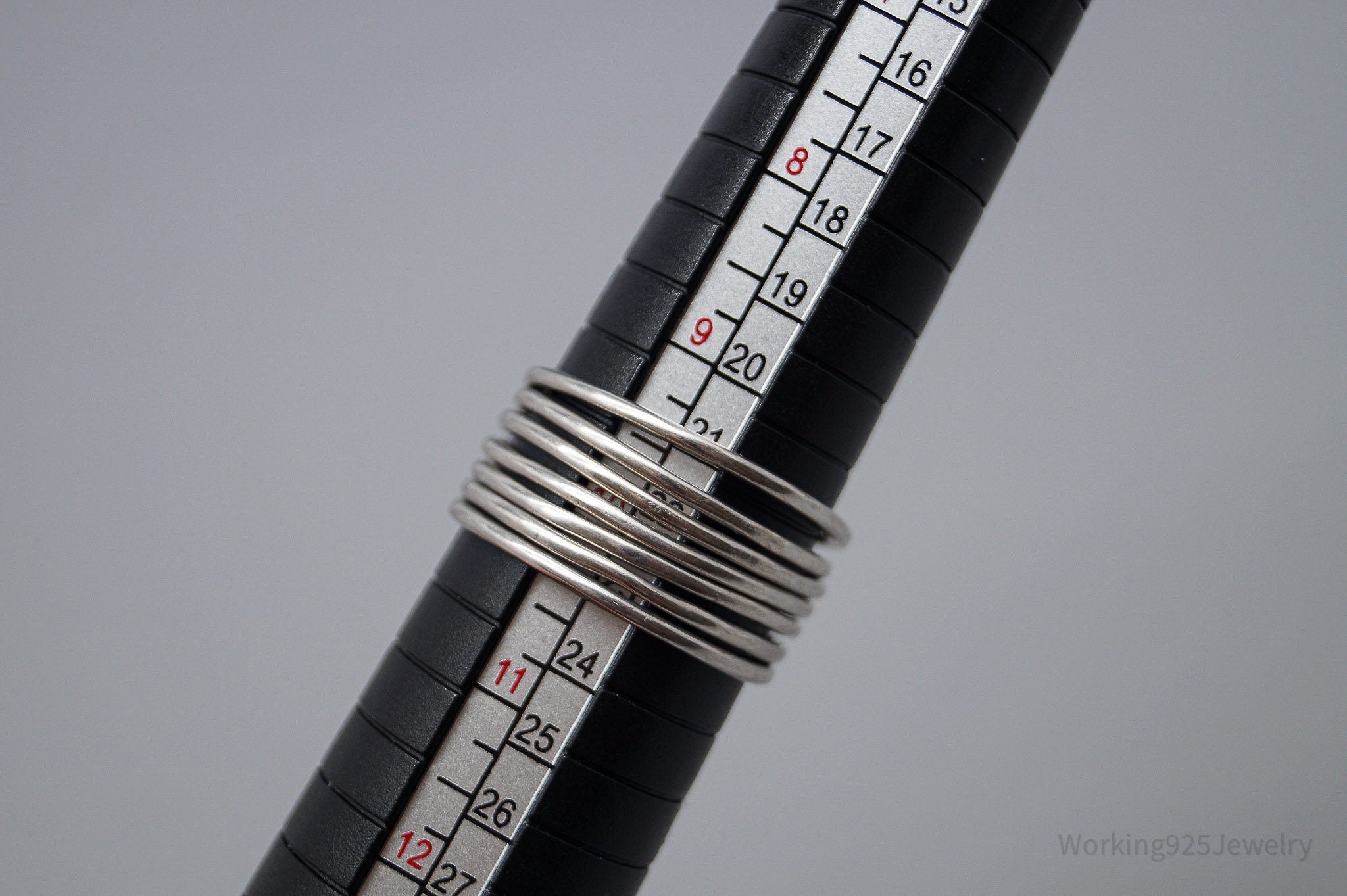 Vintage Cubic Zirconia Sterling Silver Band Ring - Size 10.25