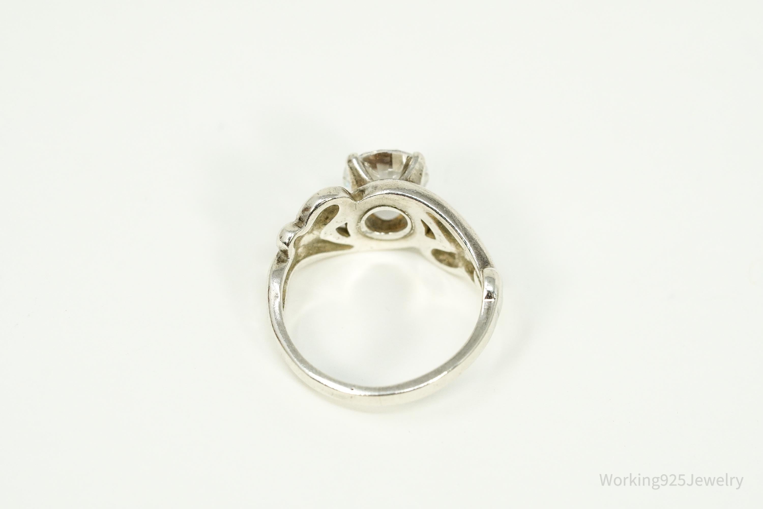 Vintage KABANA Diamonique Cubic Zirconia Sterling Silver Ring - Size 2.75