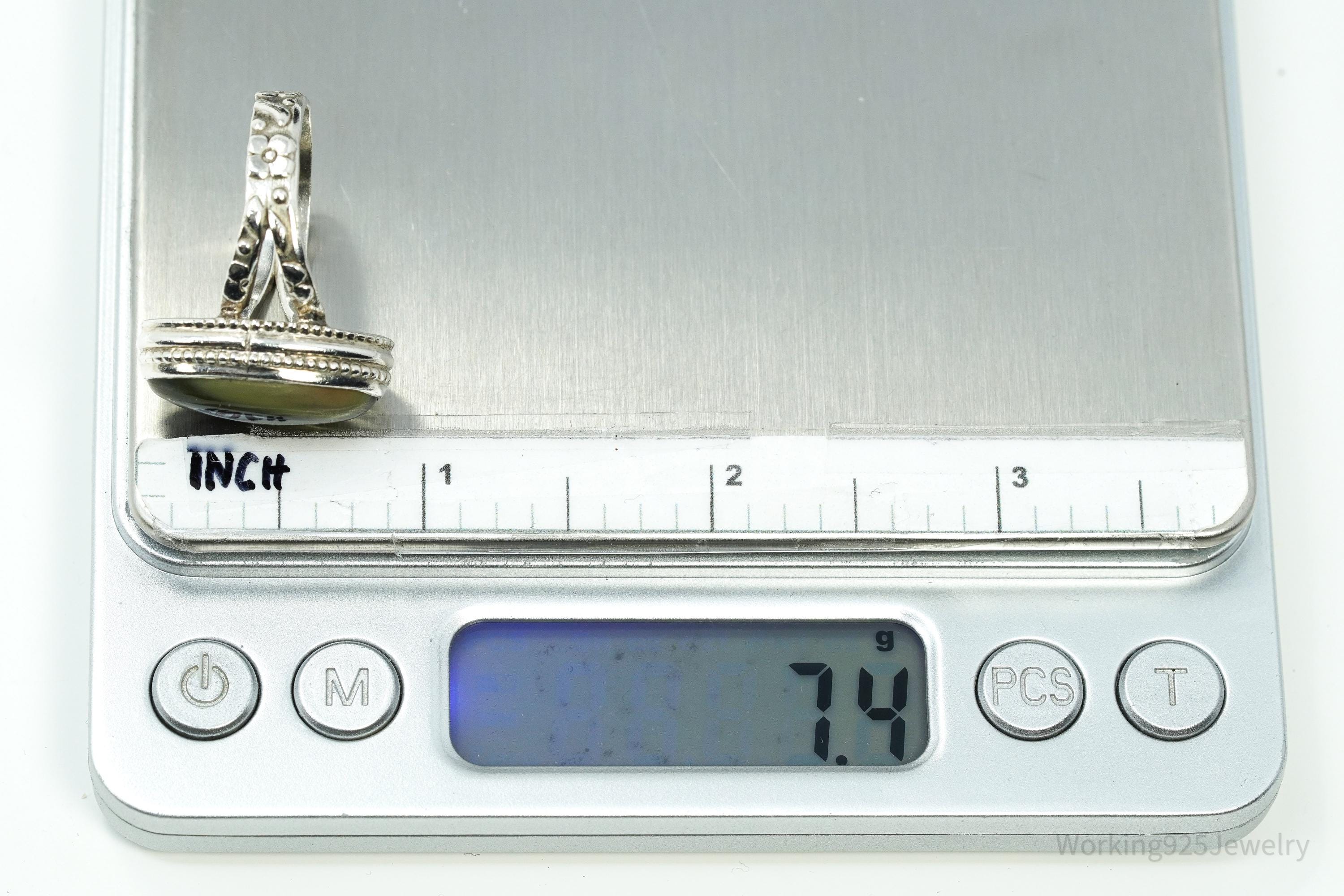 Vintage Green Imperial Jasper Sterling Silver Ring Size 9.5