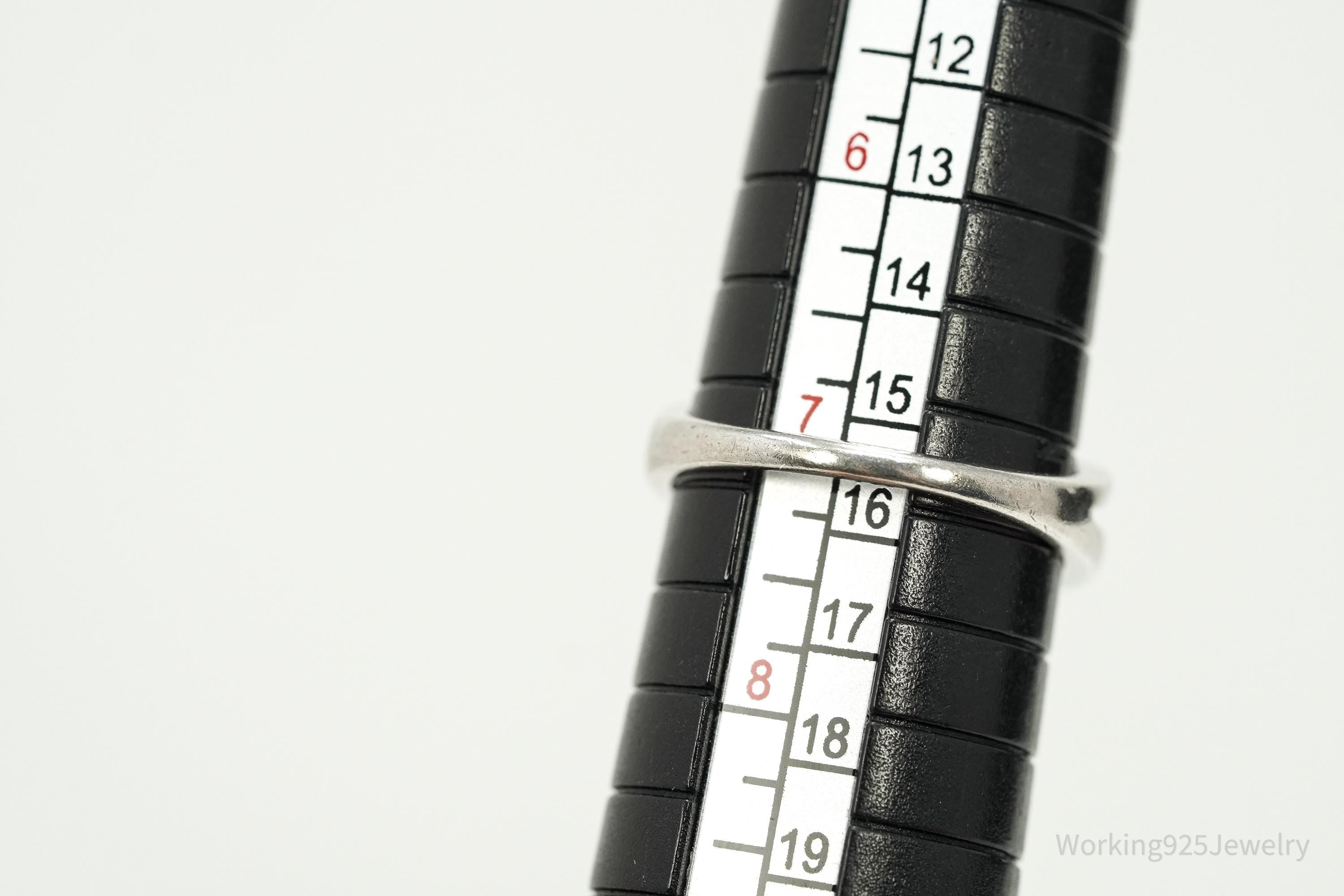 Vintage Cubic Zirconia Sterling Silver Ring - Size 7