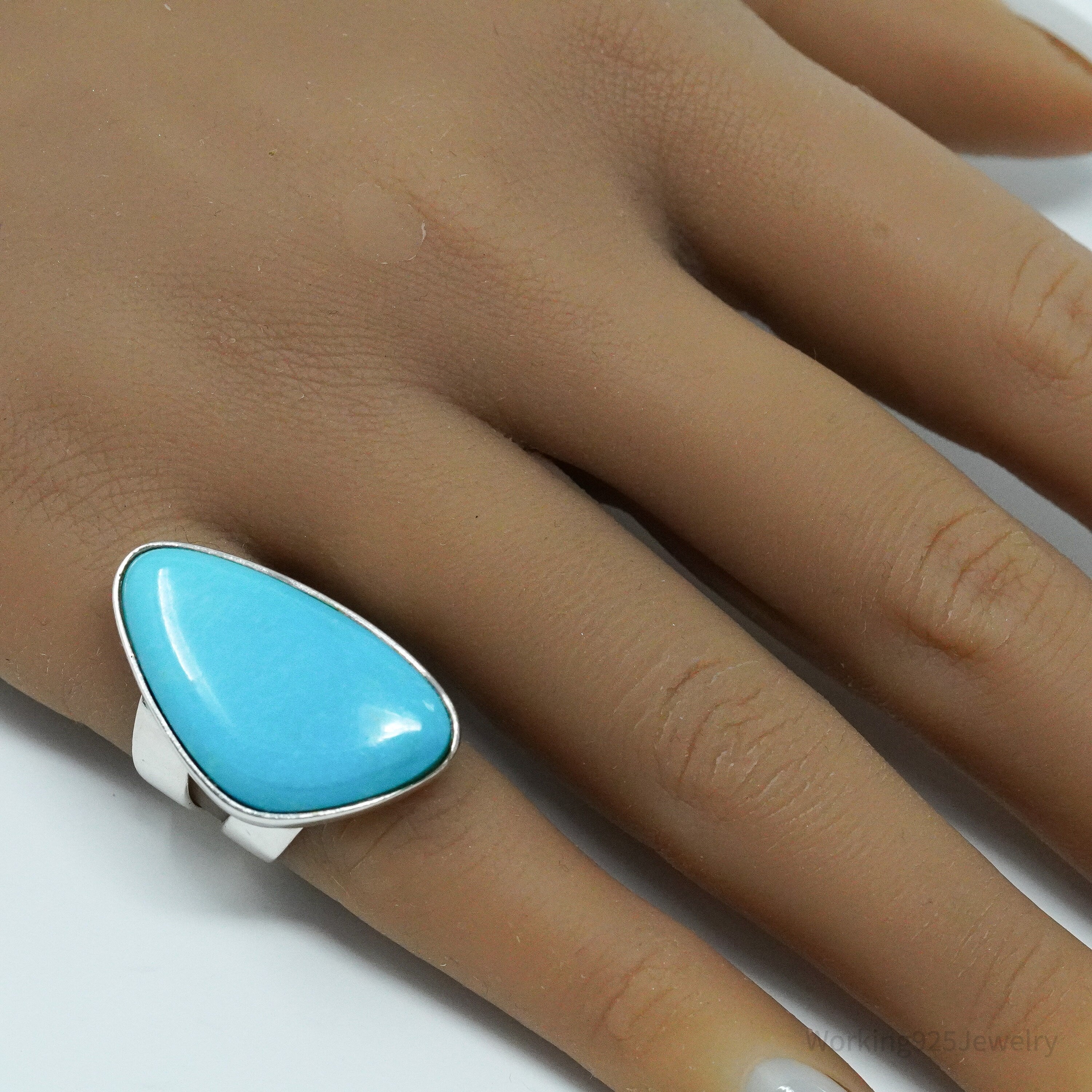 Vintage Designer Desert Rose Trading DTR Turquoise Sterling Silver Ring - 6