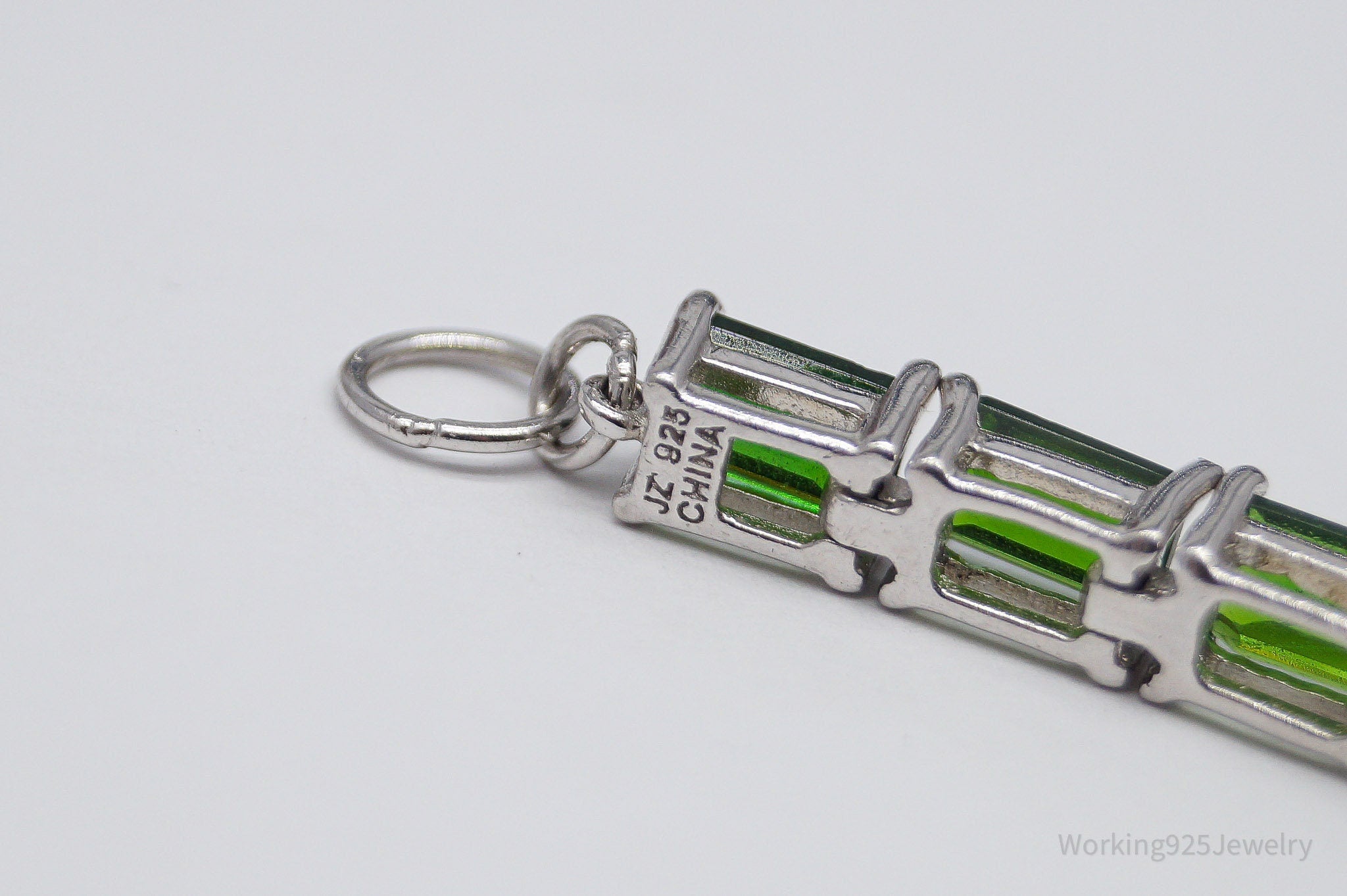 JTVs JZ Lab Emerald Sterling Silver Tennis Bracelet 8 3/16"